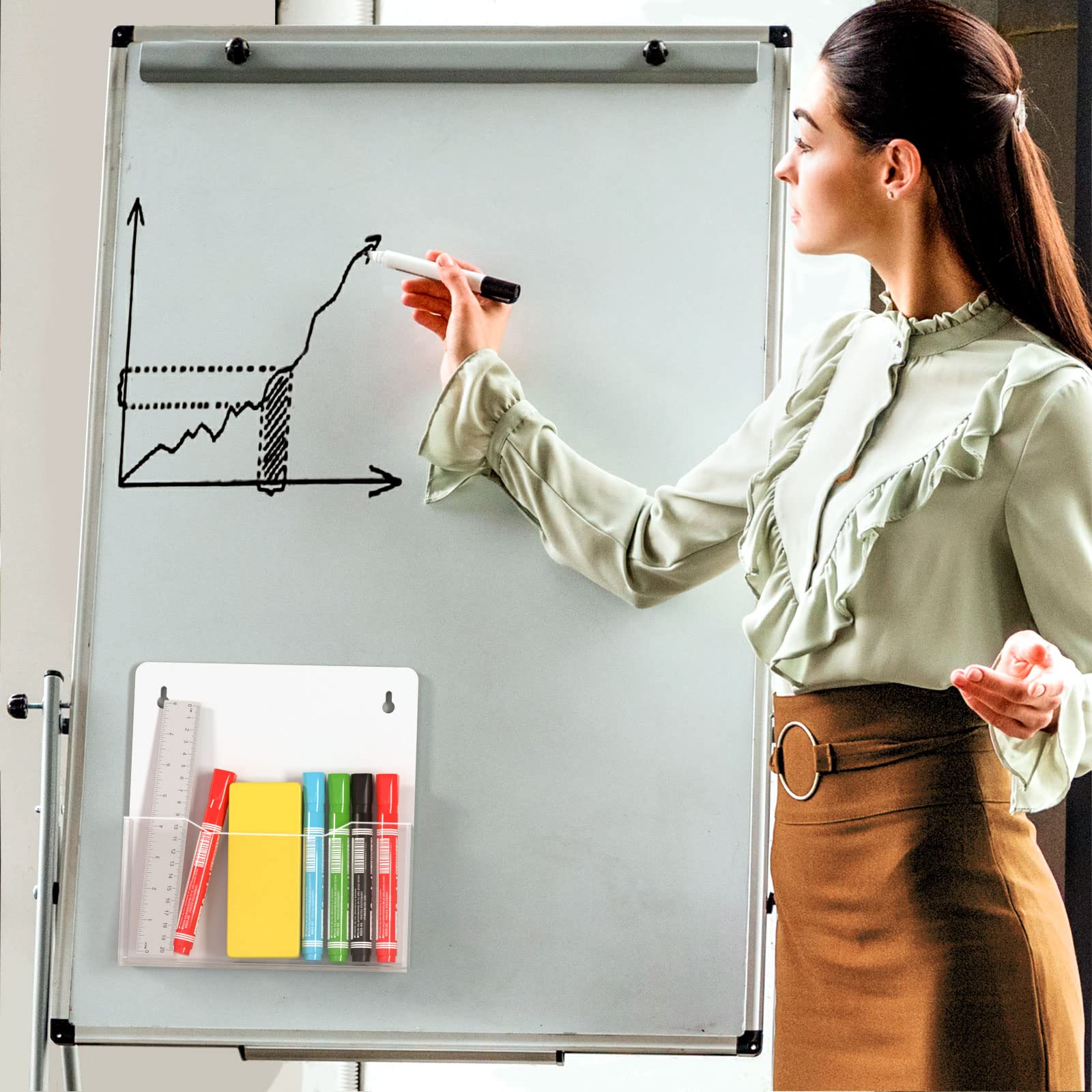 HIIMIEI Magnetic File Holder 2 Pack - Wall Mount Acrylic Hanging Organizer for Mail, Magazines & Documents - Fridge, Whiteboard & Cabinet Storage Solution - Clear (Perfect for Home Office & Kitchen Organization)