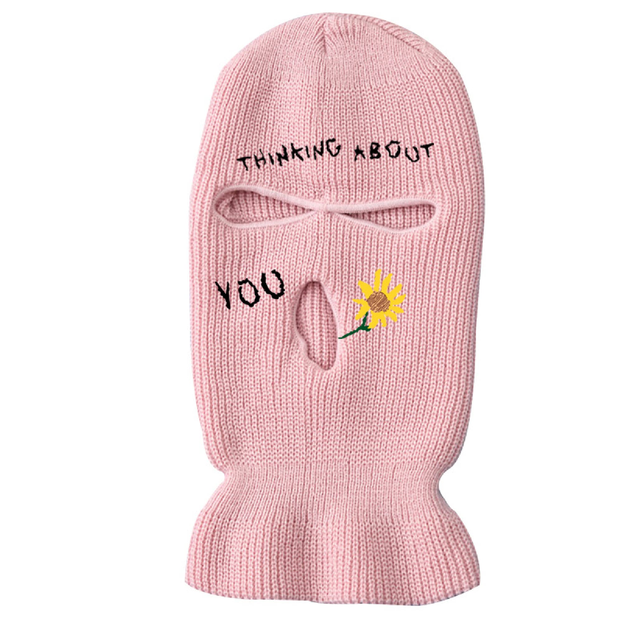 IMSMM 3-Hole Ski Mask Woolen Knitted Winter Hat - Warm Windproof Balaclava for Skiing, Snowboarding, Cycling & Outdoor Activities (White)
