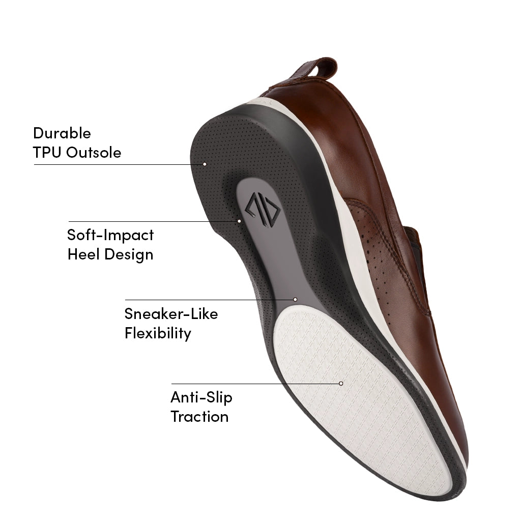 Comfortable Slip-On Shoes for Men & Women - Lightweight & Breathable Coffee Color Casual Loafers - Perfect for Walking, Travel, and Everyday Wear