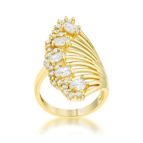 2.15ct Natalie CZ Cocktail Ring in 14k Gold - Elegant Statement Jewelry for Parties, Weddings & Special Occasions