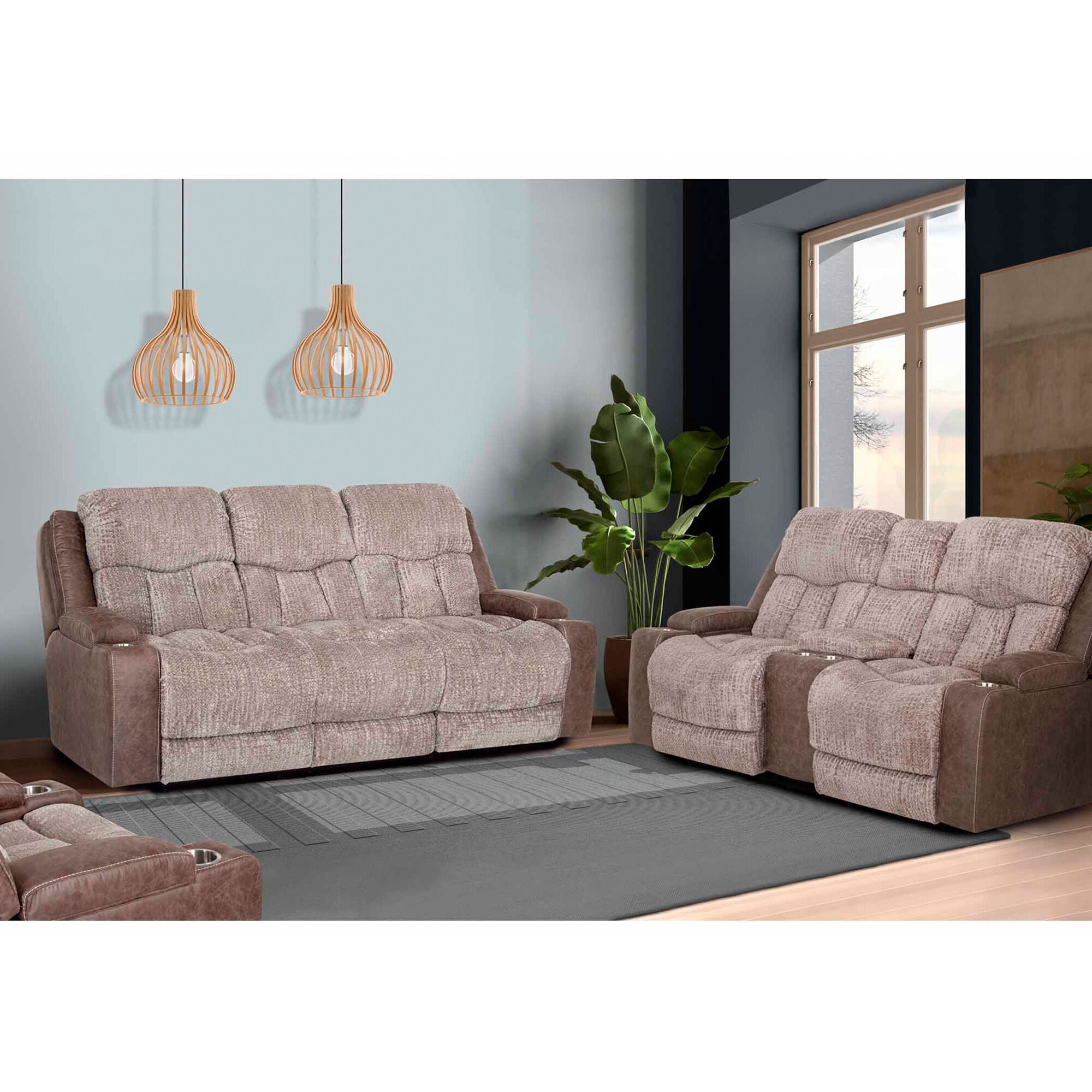 Power Reclining Loveseat with Console - Comfortable 2-Seater Sofa for Living Room, Home Theater & Relaxation