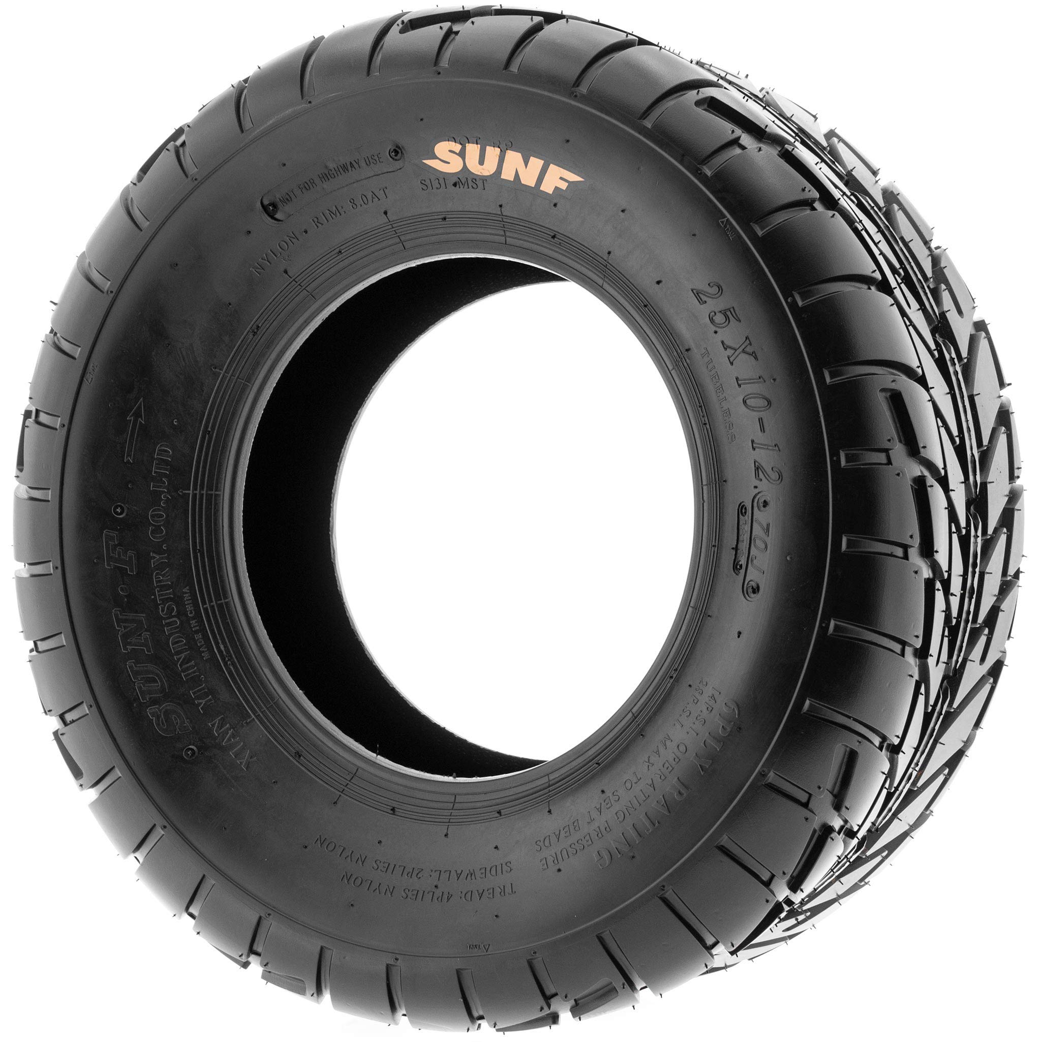 2 Pack SunF A021 TT Sport ATV/UTV Tires 25x11-12 6PR Tubeless - Dirt Track & Flat Track Racing Tires for Off-Road Adventures & Trail Riding