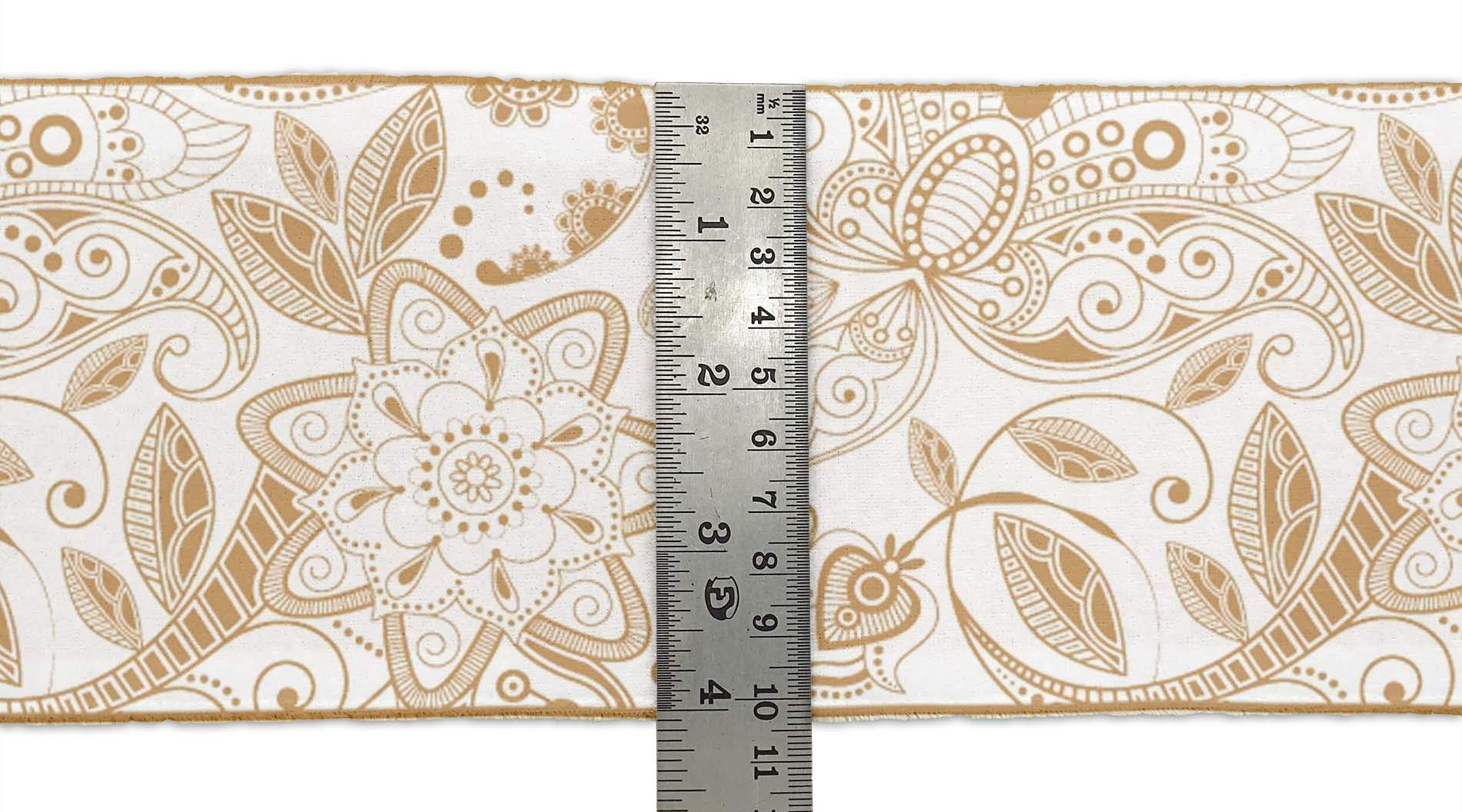 White Leaves & Floral Velvet Ribbon Trim - 3 Inch x 9 Yards Decorative Lace for Sewing, Crafts, DIY Accessories | Perfect for Gift Wrapping, Scrapbooking & Home Decor