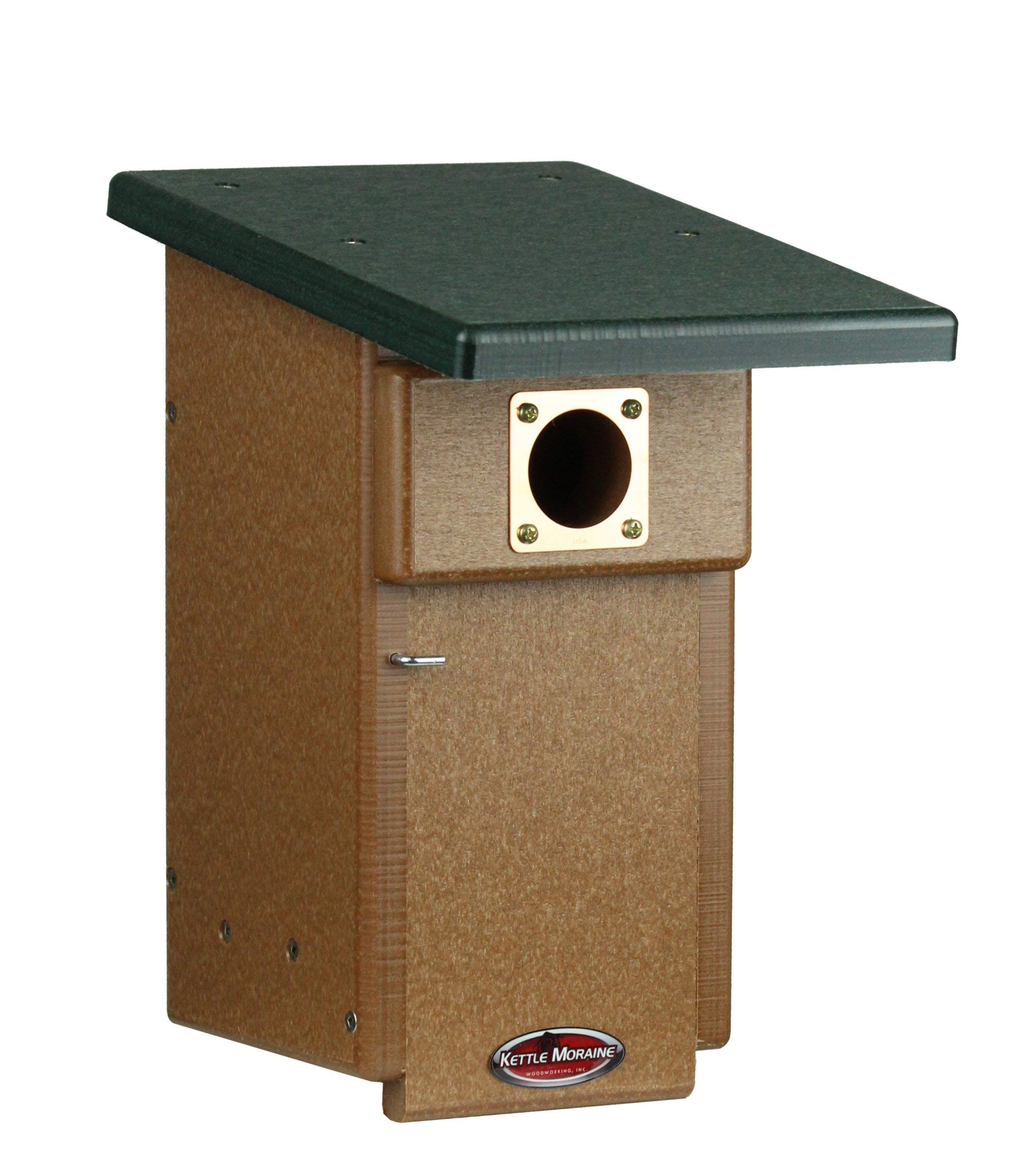 Eastern Bluebird Recycled Nest Box with Pole & Baffle - Eco-Friendly Green/Chocolate Birdhouse for Backyard Birdwatching & Wildlife Conservation
