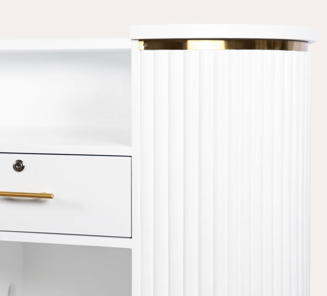 Grand Rene Tambour Reception Desk - Elegant Office Furniture for Hotels, Corporate Lobbies & Luxury Spaces
