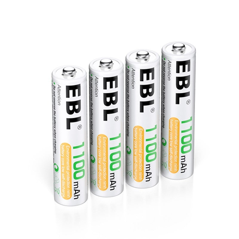 EBL AAA Rechargeable Ni-MH Batteries 1100mAh - 8 Pack High Capacity Low Self Discharge Batteries for Cameras, Toys, Flashlights & Electronic Devices - Long Lasting Power Supply
