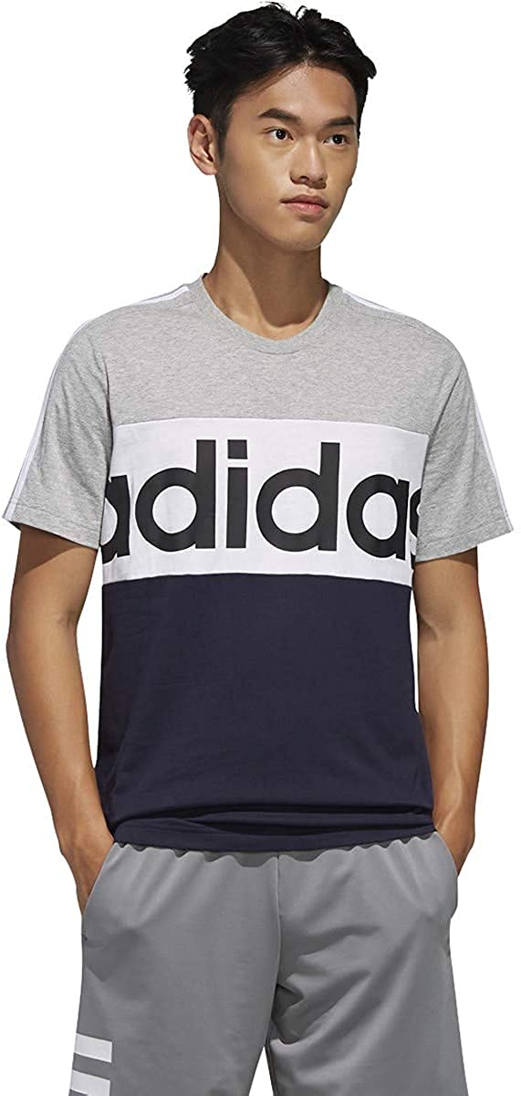 Adidas Men's Essential Colorblock T-Shirt - Comfortable Casual Tee for Gym, Workout & Everyday Wear