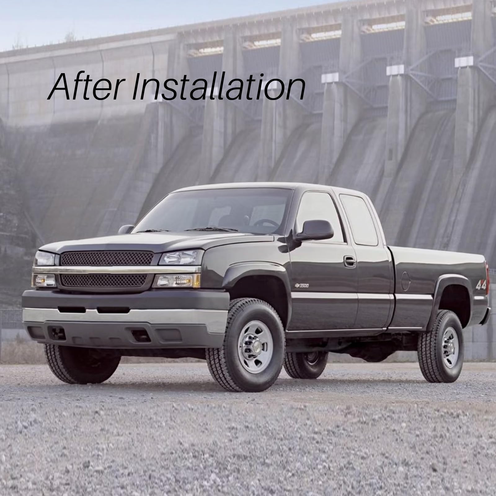 Bright & Black Front Grille for 2003-2006 Chevrolet Silverado 1500/2500/3500 & 2007 Silverado Classic - GM1200489 19168629 | Durable Replacement Grille | Upgrade Your Truck's Style for Off-Road & Daily Driving