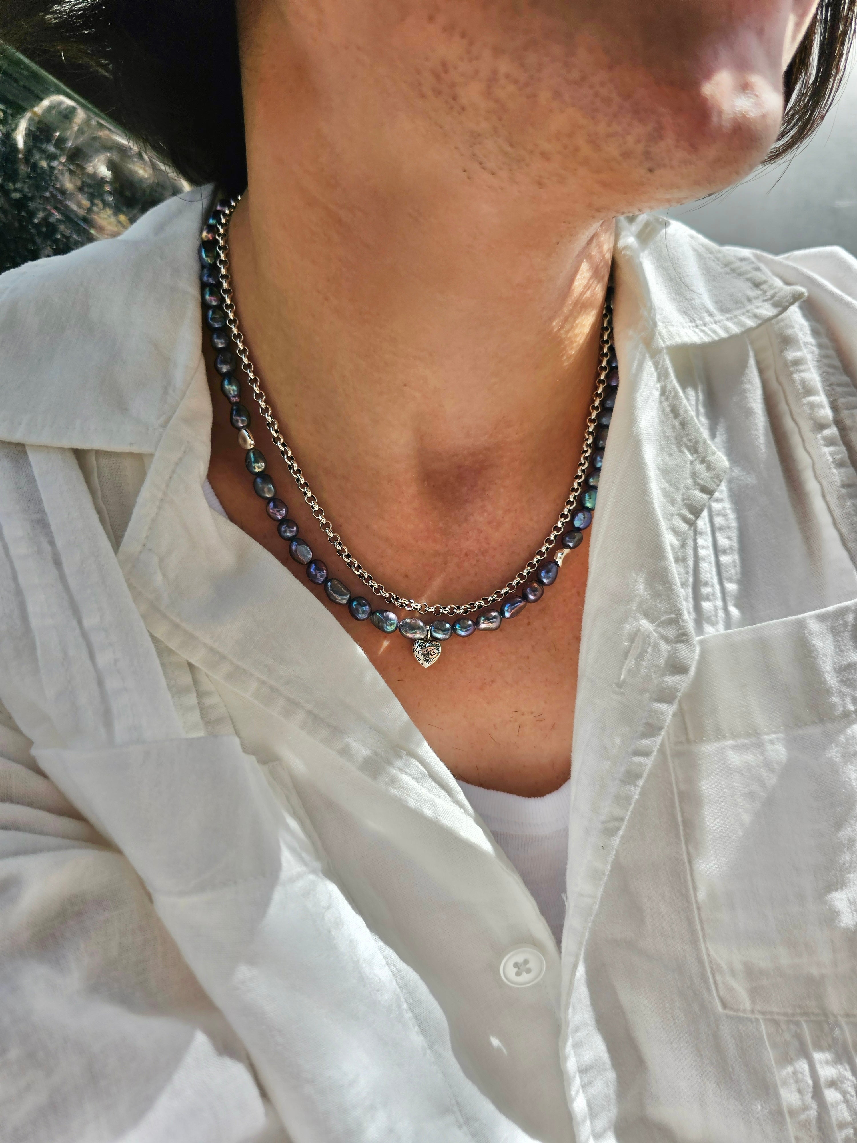 Handmade Irregular Purple Freshwater Pearl Necklace for Men - Unique Statement Jewelry Gift for Him - Perfect for Weddings, Parties & Casual Wear