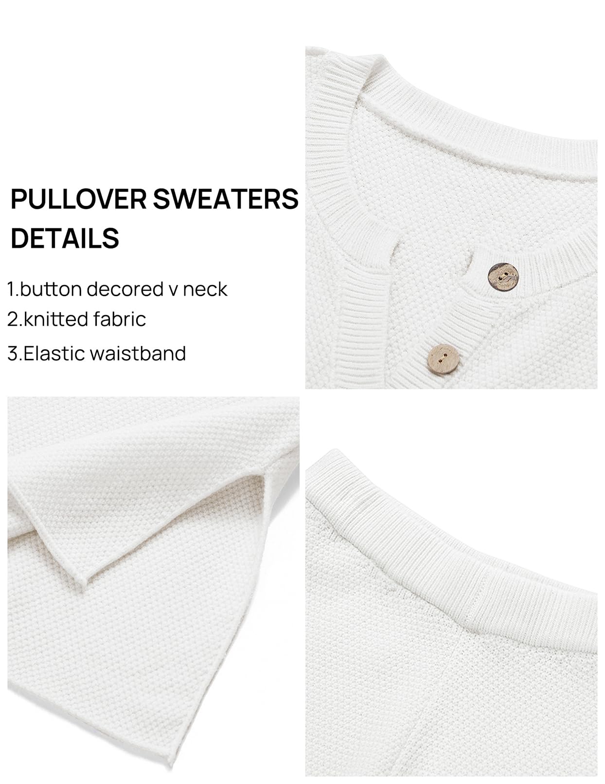 MEROKEETY Women's 2-Piece Outfit Set - Long Sleeve Button Front Knit Sweater & Lounge Pants Comfy Loungewear Set | Perfect for Home Relaxation, Casual Outings & Cozy Winter Wear