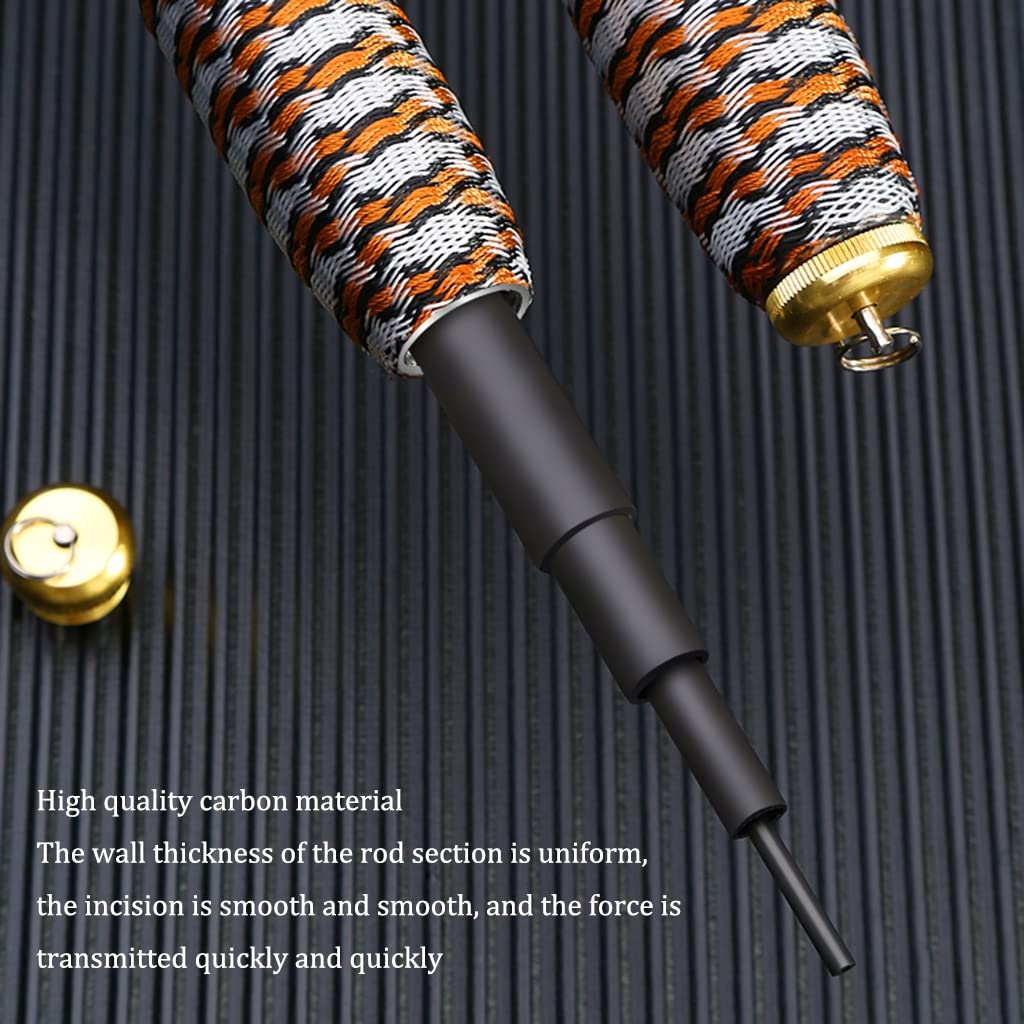 Telescopic Fishing Rod - Portable Carbon Fiber Fishing Pole with Anti-Slip Curved Handle - Lightweight & Durable for Stream, Lake, River Fishing - Perfect for Travel, Camping & Outdoor Adventures