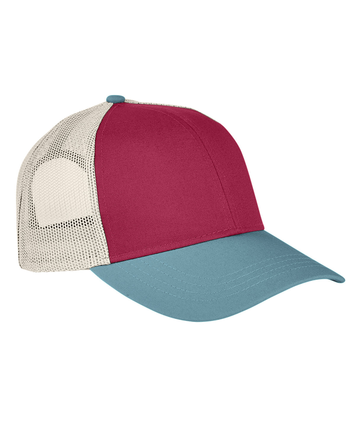 Authentic Pigment AP1919 Tri-Color Trucker Cap - Stylish Adjustable Snapback Hat for Men & Women - Perfect for Outdoor Activities, Sports, and Casual Wear