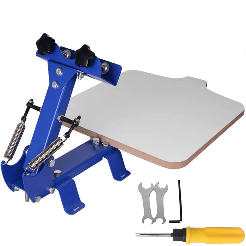 INTBUYING 1 Color 1 Station Manual Screen Printing Press Machine with Removable Pallet Bracket for T-Shirt Printing - DIY Custom Apparel, Small Business & Home Use