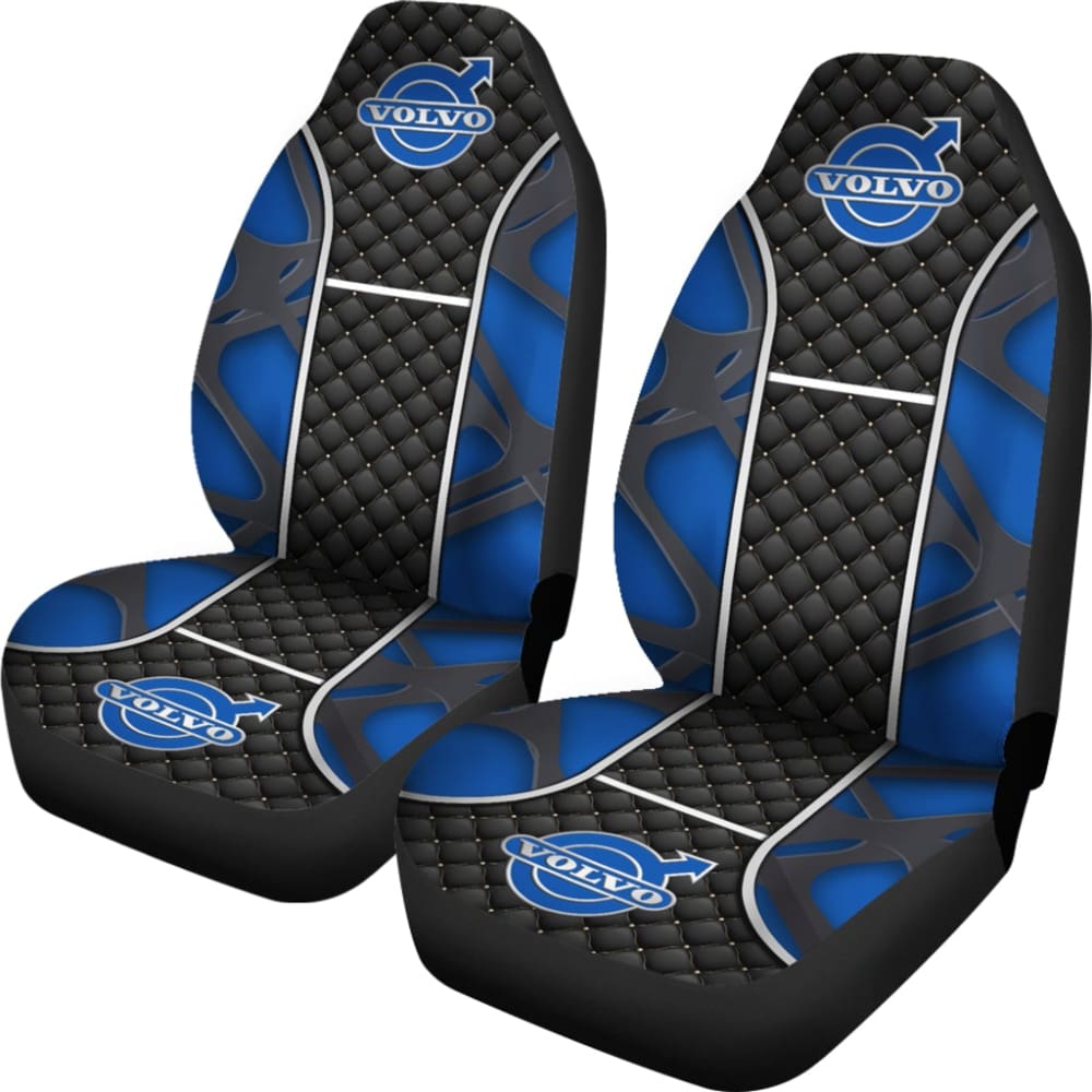 Premium Volvo Black & Blue Printed Car Seat Covers - Universal Fit for XC90, XC60, S60 Models - Waterproof & Anti-Slip Protection for Commuting, Road Trips & Daily Driving