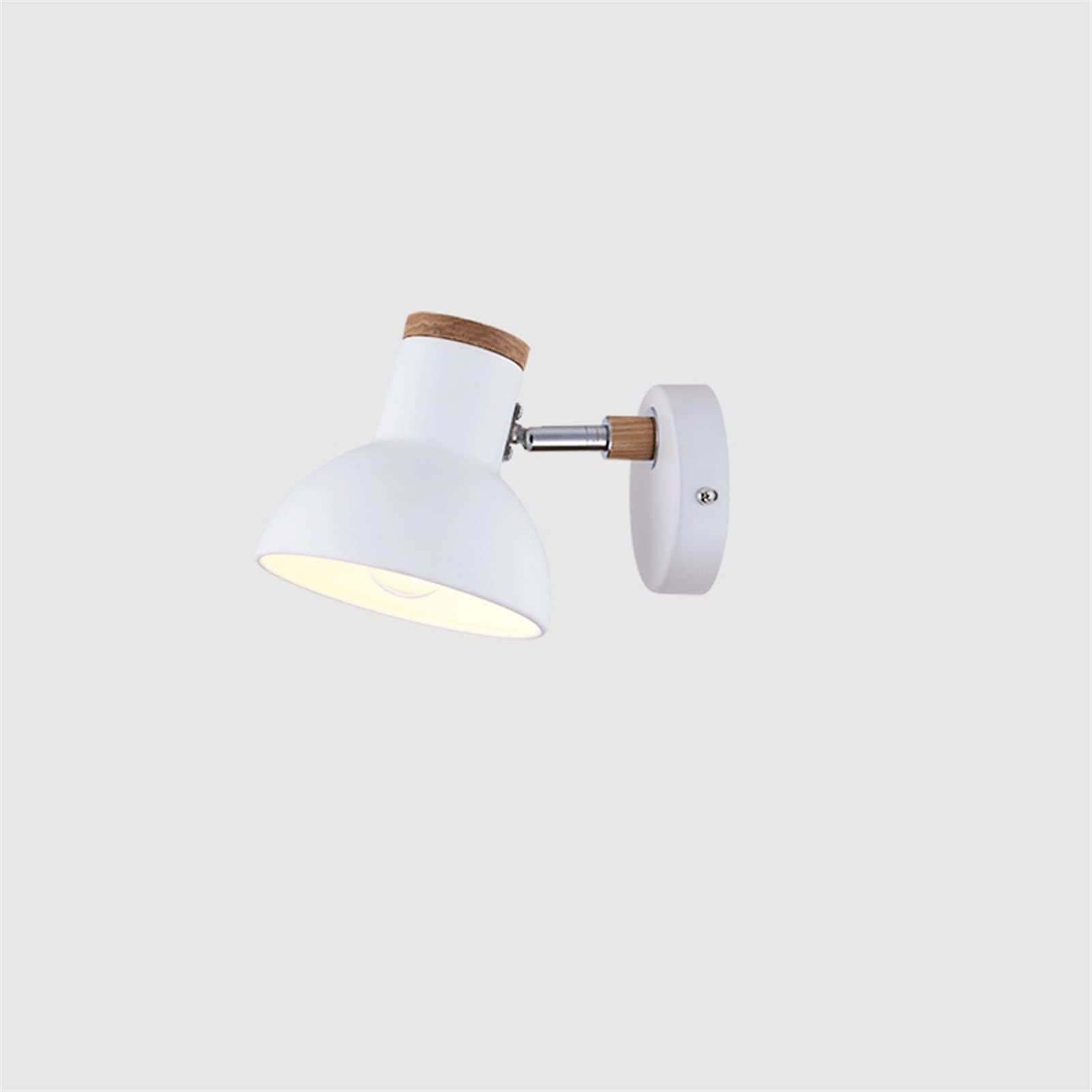 European Style Adjustable Iron Wall Sconce - Macaron Color E27 Single Head Wall Light for Bedroom, Corridor, Staircase & Living Room | Dimmable Vintage Wall Lamp with Wrought Iron & Wood Accents | Perfect for Home Decor, Ambient Lighting & Cozy Atmosphere