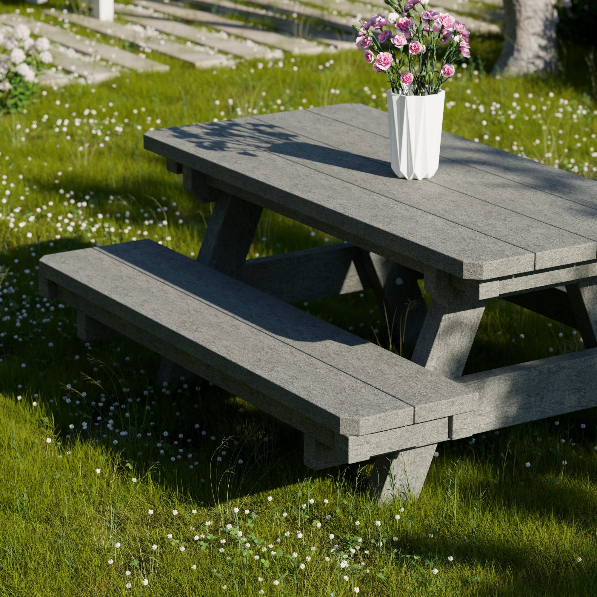 Heritage Kids Picnic Table - Durable Outdoor Wooden Table for Children's Playtime, Backyard, and Garden Activities