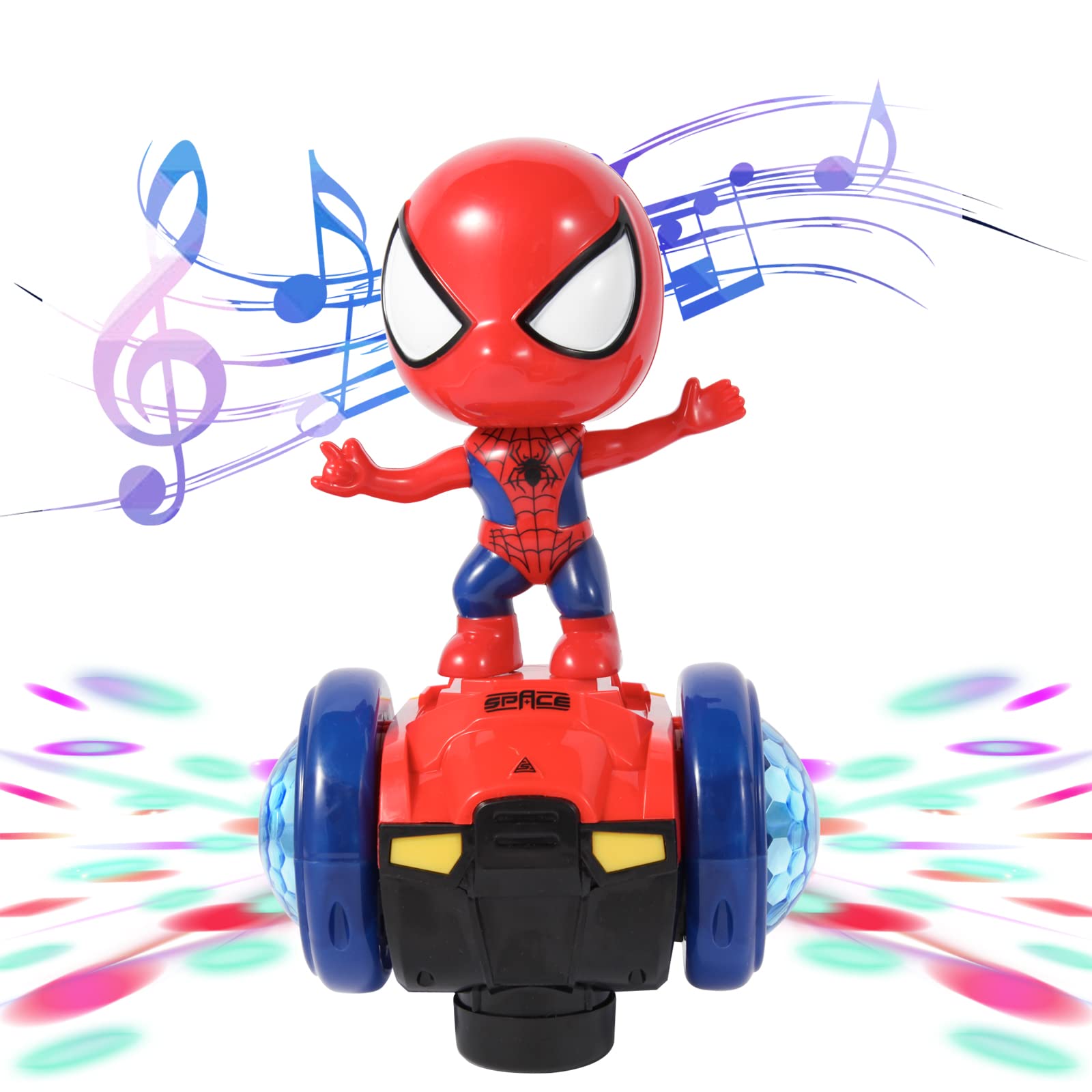 Dancing Spider Toy Robot with Music & Flashing Lights - Interactive Educational STEM Toy for Kids, Boys & Girls (Spiderman Red) | Fun Birthday Gift for Toddlers, Party Favors & Learning Playtime