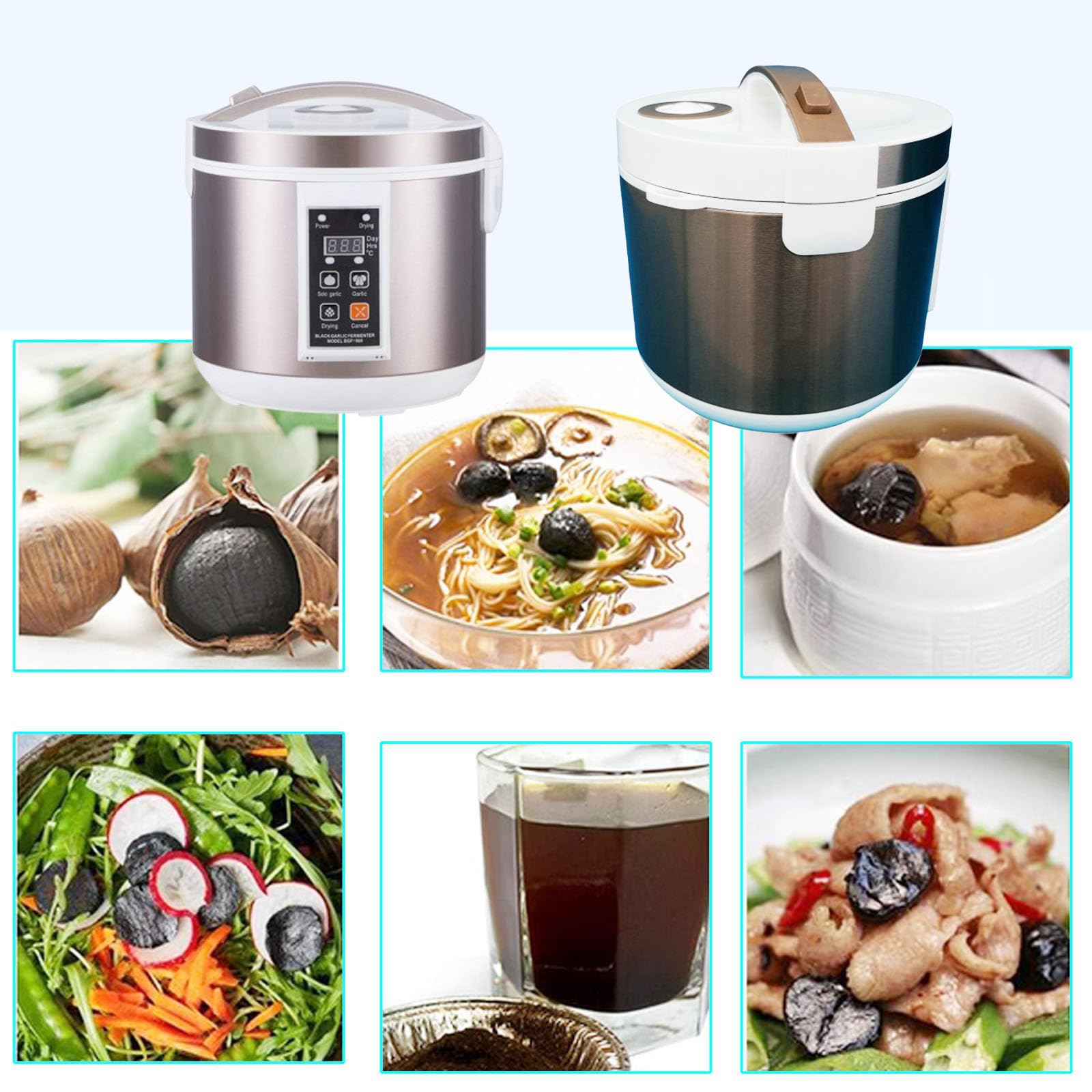 6L Black Garlic Fermenter Machine 110V - Automatic 3D Heating Multi-Clove Garlic Cooker with Black Liner & Smart Control - Perfect for Home Kitchen, Restaurant, and DIY Fermentation Projects