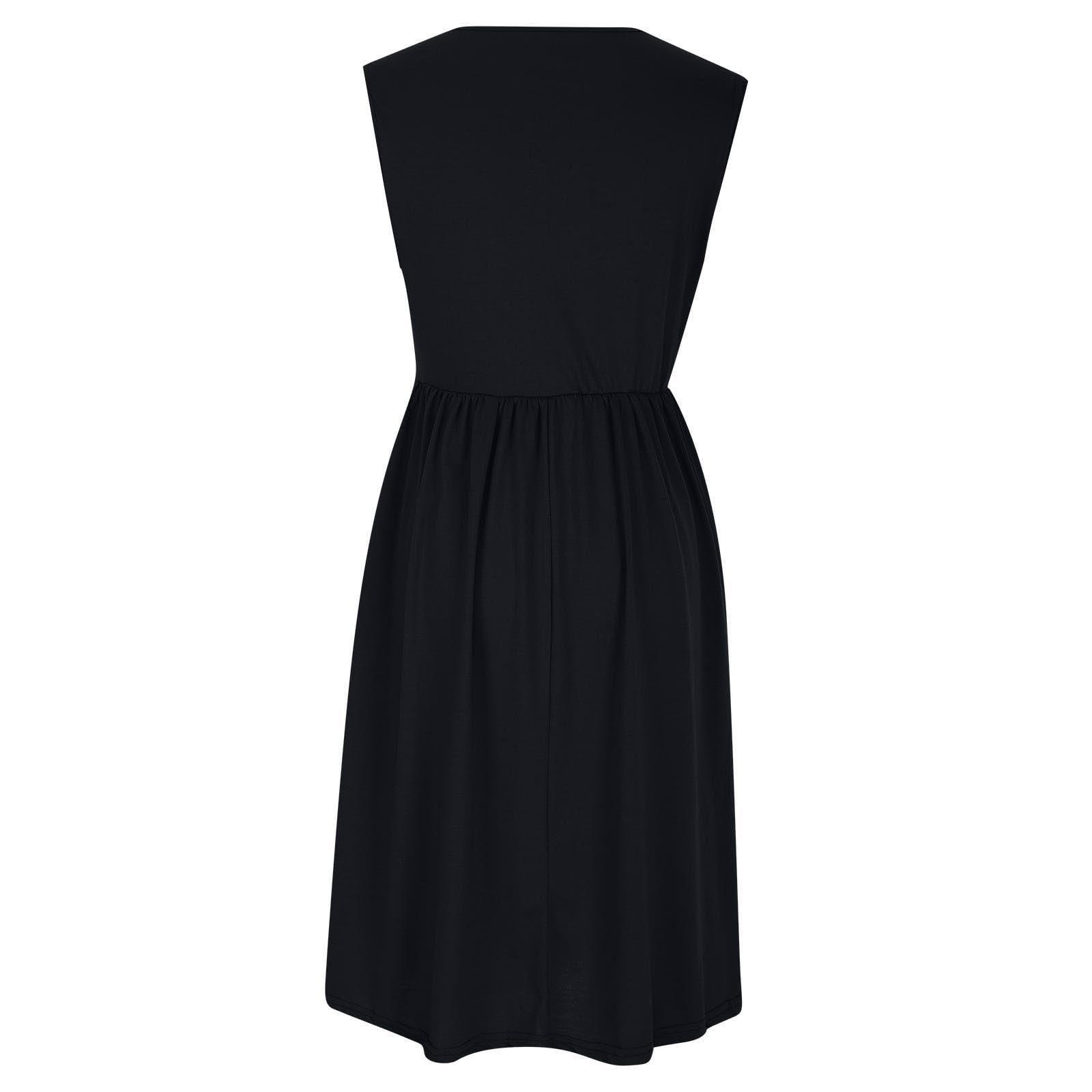 2025 Women's Boho Floral Sleeveless Midi Dress - Spring Summer Casual Tie Waist Pleated Flowy Dress with Pockets | Perfect for Beach Vacations, Date Nights & Outdoor Parties