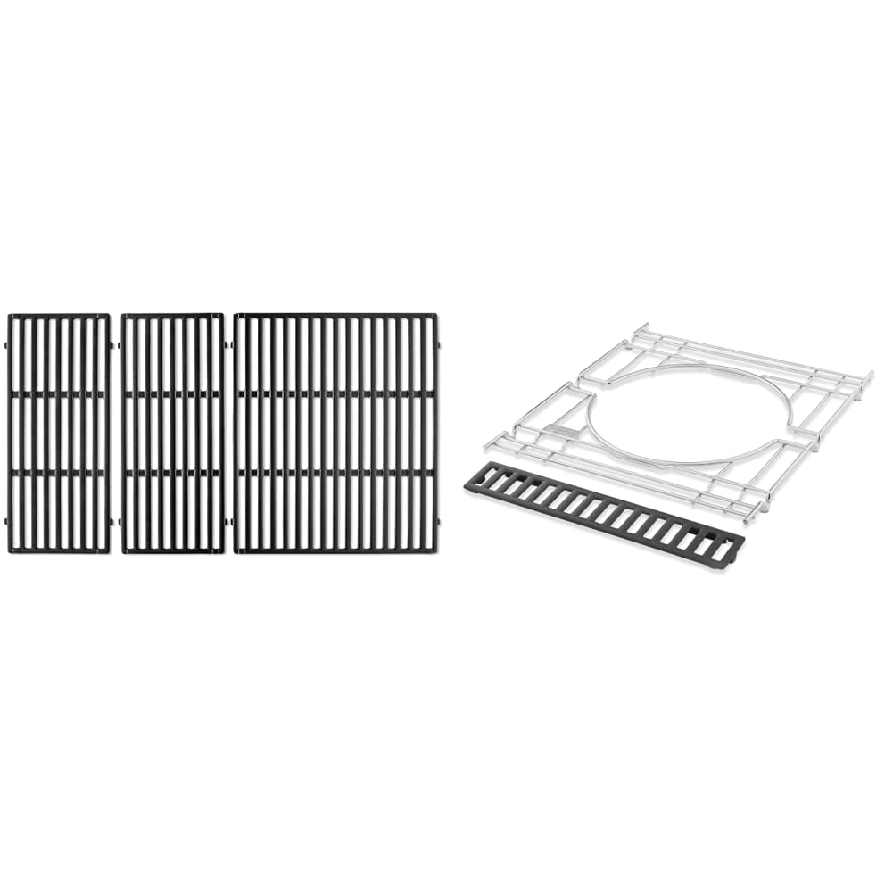Premium Weber Crafted Cast Iron Grates & Frame Kit - Porcelain-Enameled for Genesis 400 Series Gas Grills | Durable BBQ Replacement Parts for Outdoor Cooking, Backyard Parties & Grilling Enthusiasts