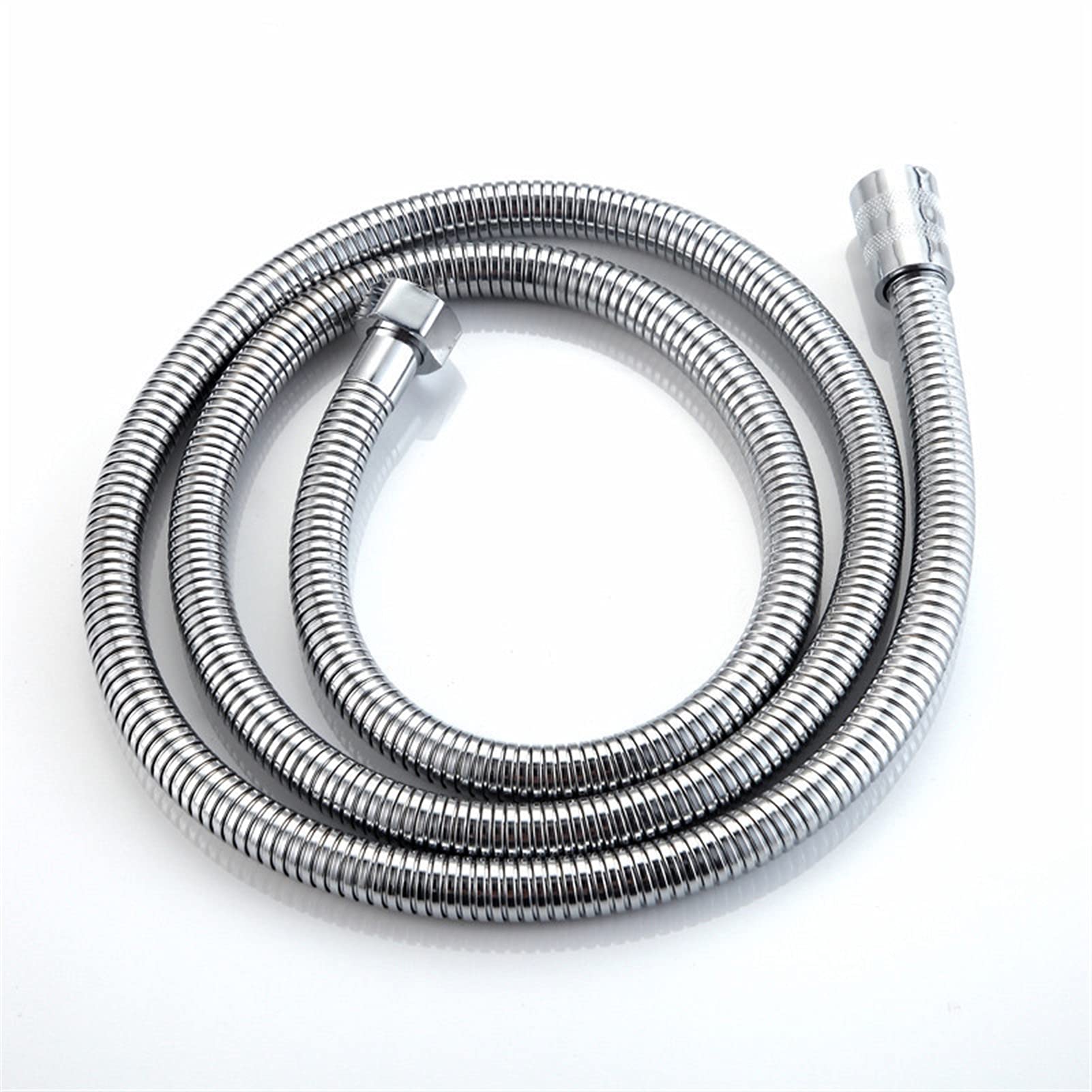 Stainless Steel Shower Hose 1.5m (1/2 Inch) - Flexible Explosion-Proof Bathroom Extension Tube with Spring Design - Perfect for Shower Head Replacement & Bathroom Accessories Upgrade (Silver)