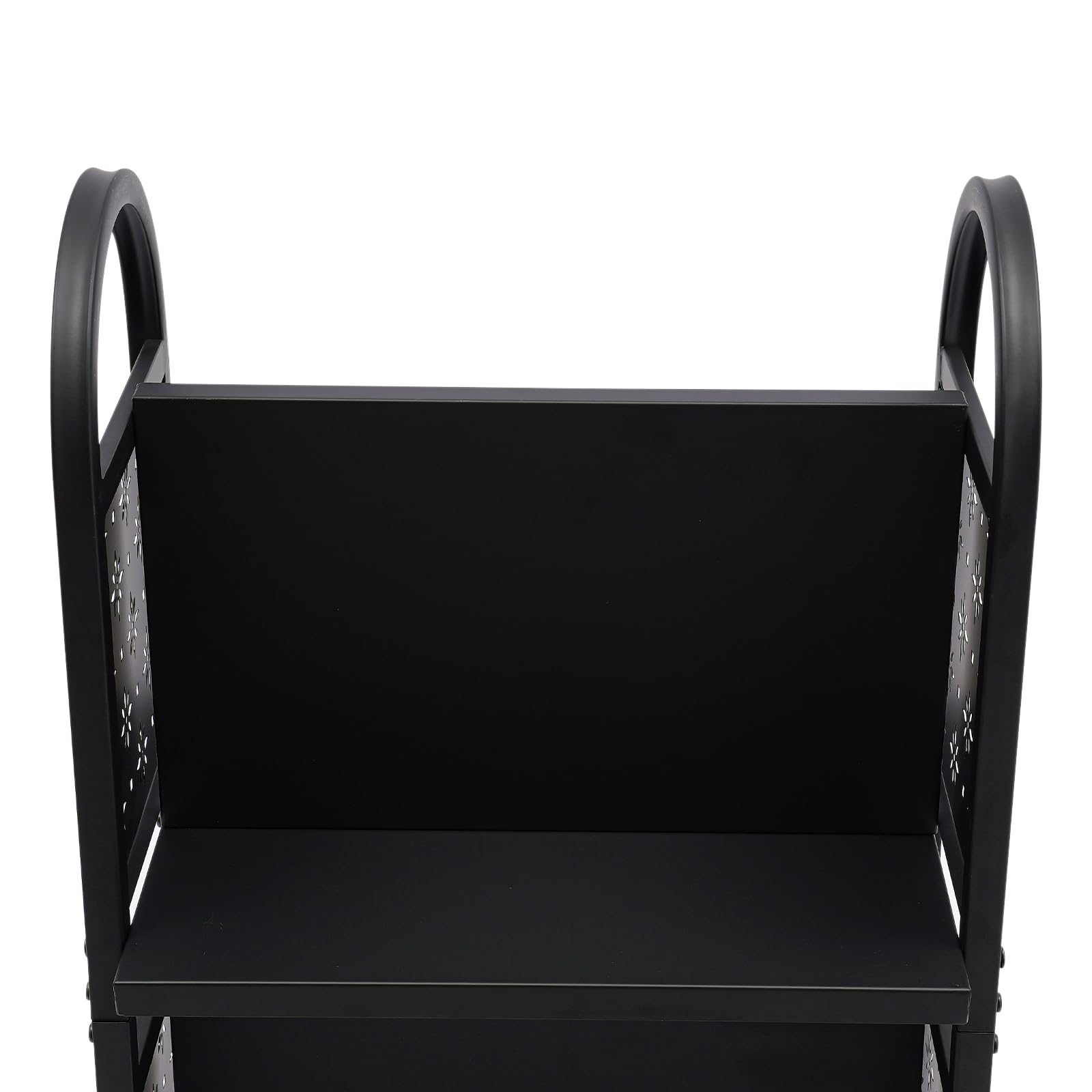2-Tier Rolling Library Book Cart with Wheels - Heavy Duty Mobile Book Cart for Libraries, Schools, Offices & Conference Rooms - Perfect for Book Storage, Classroom Organization & Office Supplies Transport (Black)