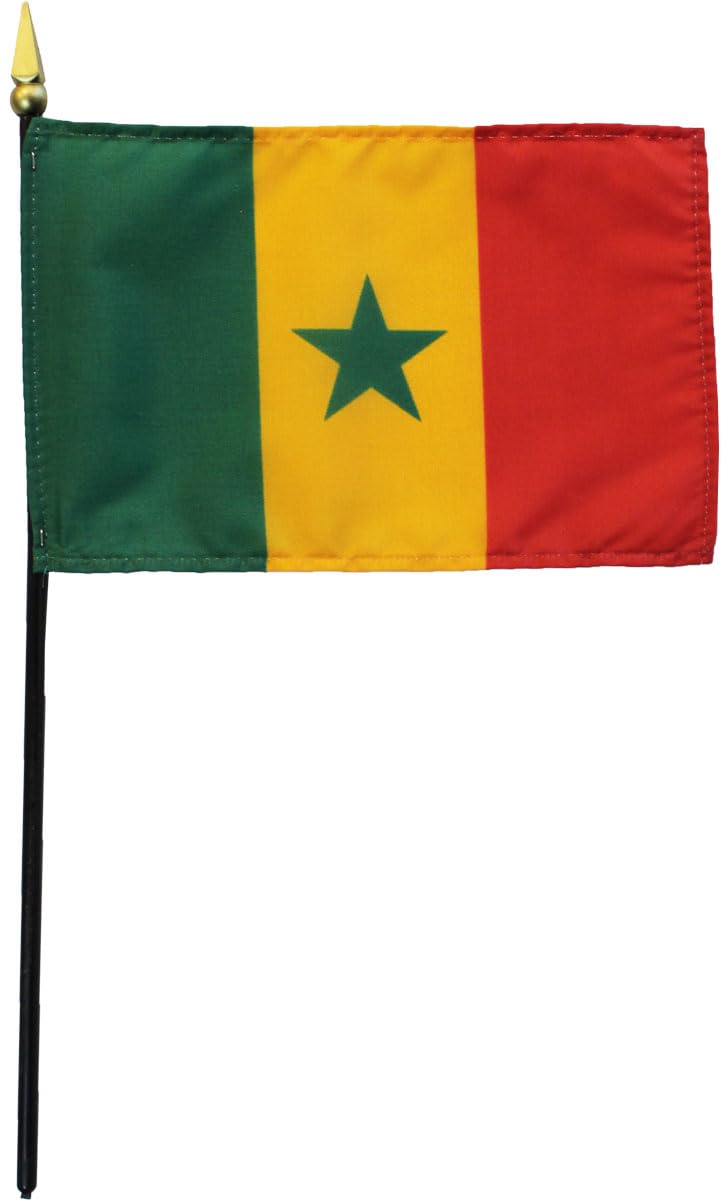 Senegal 4x6 inch Country Stick Flag - Perfect for Sporting Events, Parades, and International Celebrations