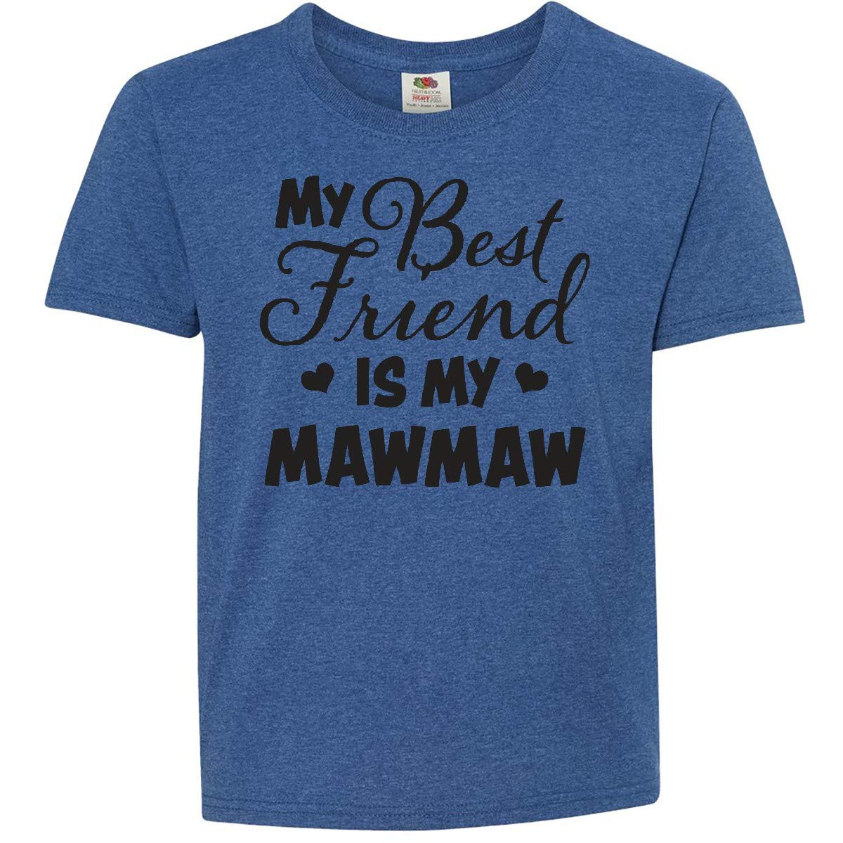 My Best Friend is My Mawmaw with Hearts Youth T-Shirt - Perfect for Family Gatherings & Casual Outings