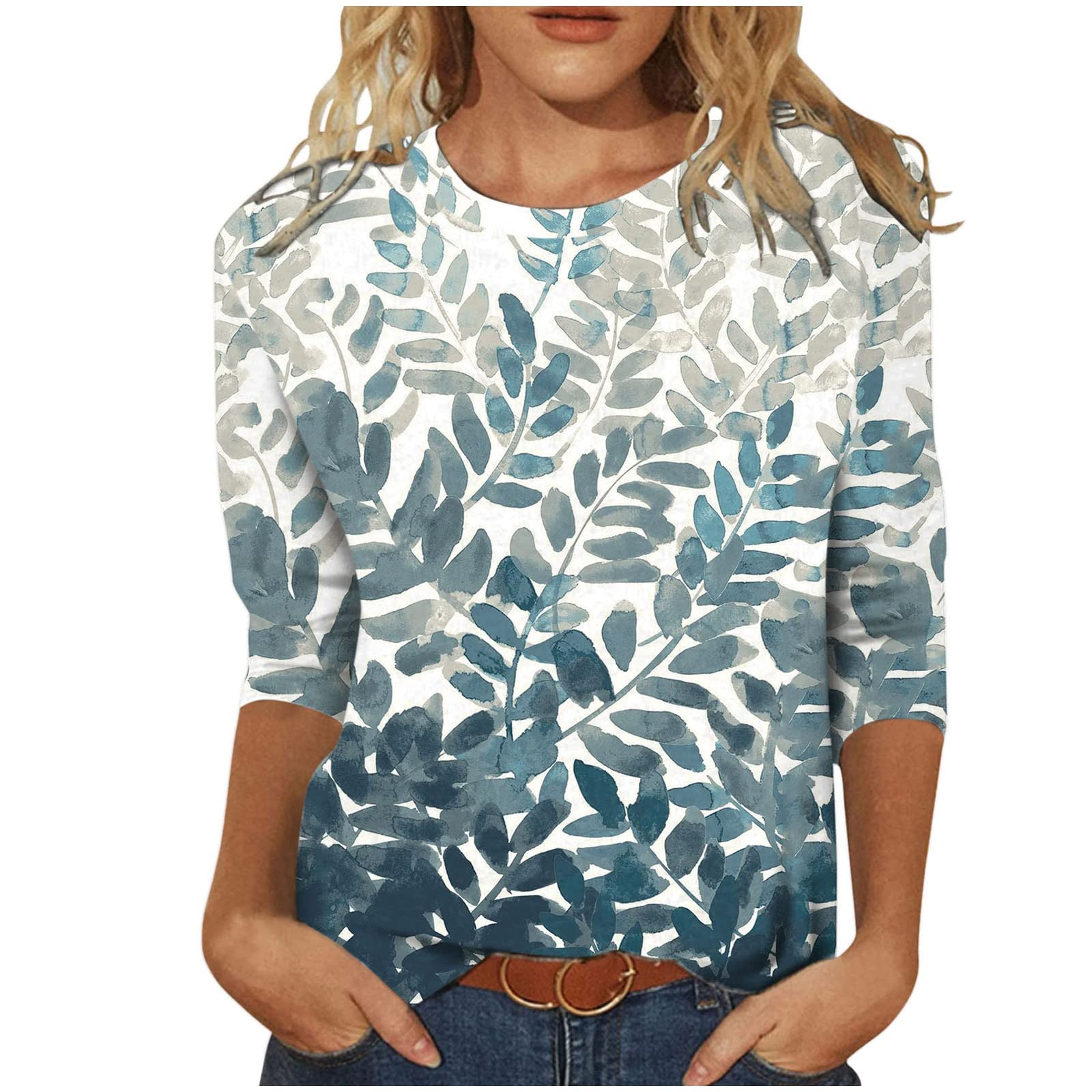 Women's Floral Print Summer Tops - Casual Short Sleeve Loose Blouse Tunic with Round Neck | Perfect for Beach Outings, Vacation Wear & Everyday Casual Style