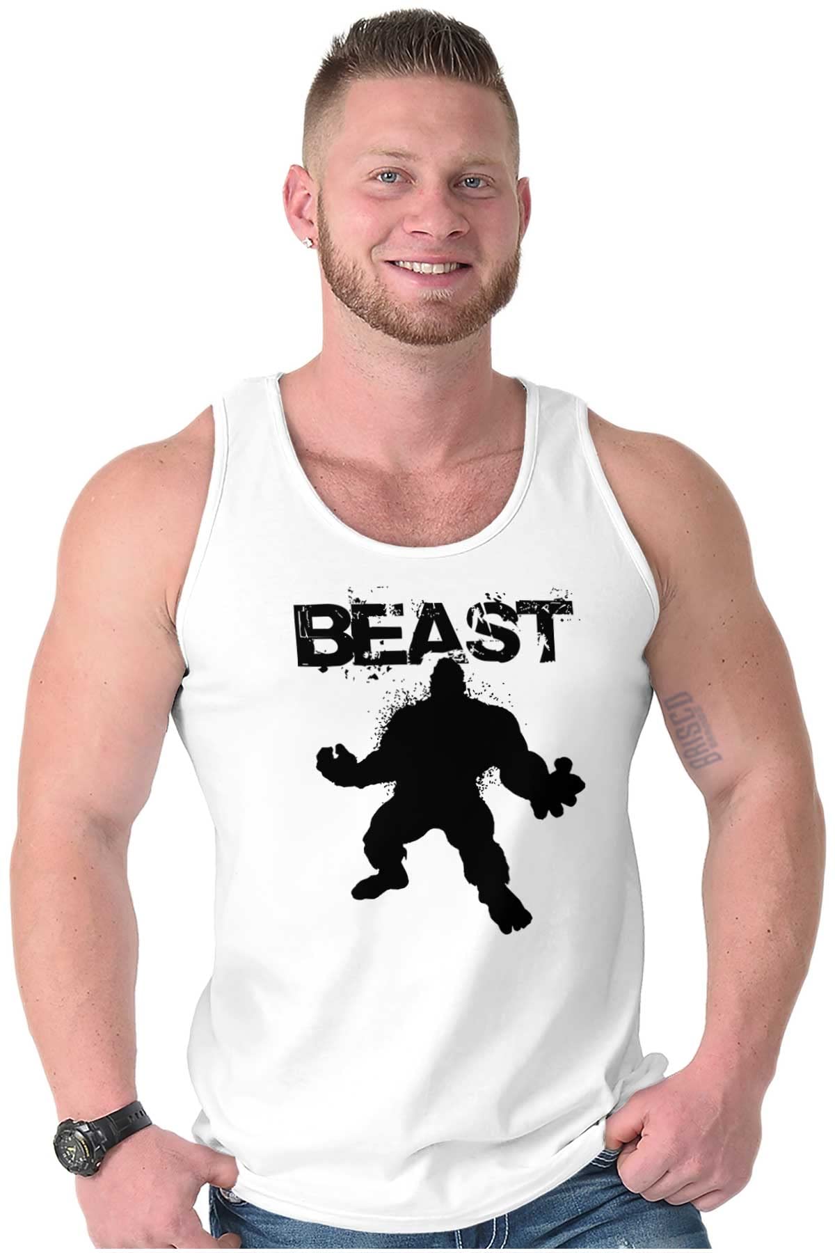 Brisco Brands Beast Gym Fitness Meathead Tank Top - Sleeveless Workout Shirt for Men | Gym, Bodybuilding & Weightlifting Apparel