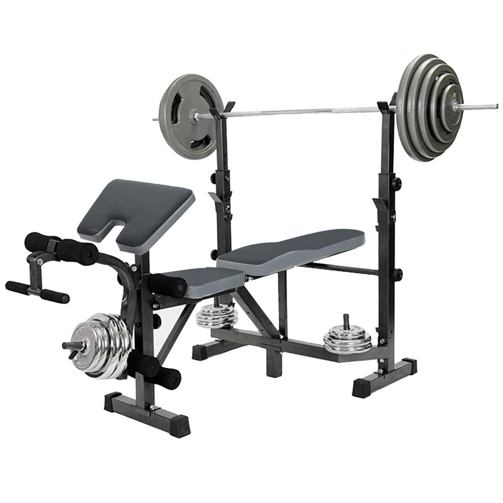 YOVOY Olympic Weight Bench with Rack - Adjustable Bench Press Station with Leg Extension, Preacher Curl & Weight Storage | Home Gym Equipment for Strength Training & Weightlifting | Perfect for Home Workouts, Bodybuilding & Fitness Training