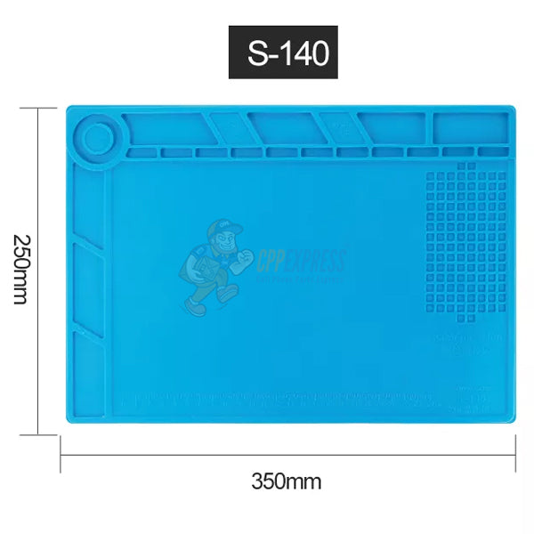 High Heat Resistant 140 Magnetic Silicone Soldering Repair Mat for iPhone Android Phone Repair - Non-Slip Insulation Work Surface for Electronics, DIY Projects & Soldering (Blue)