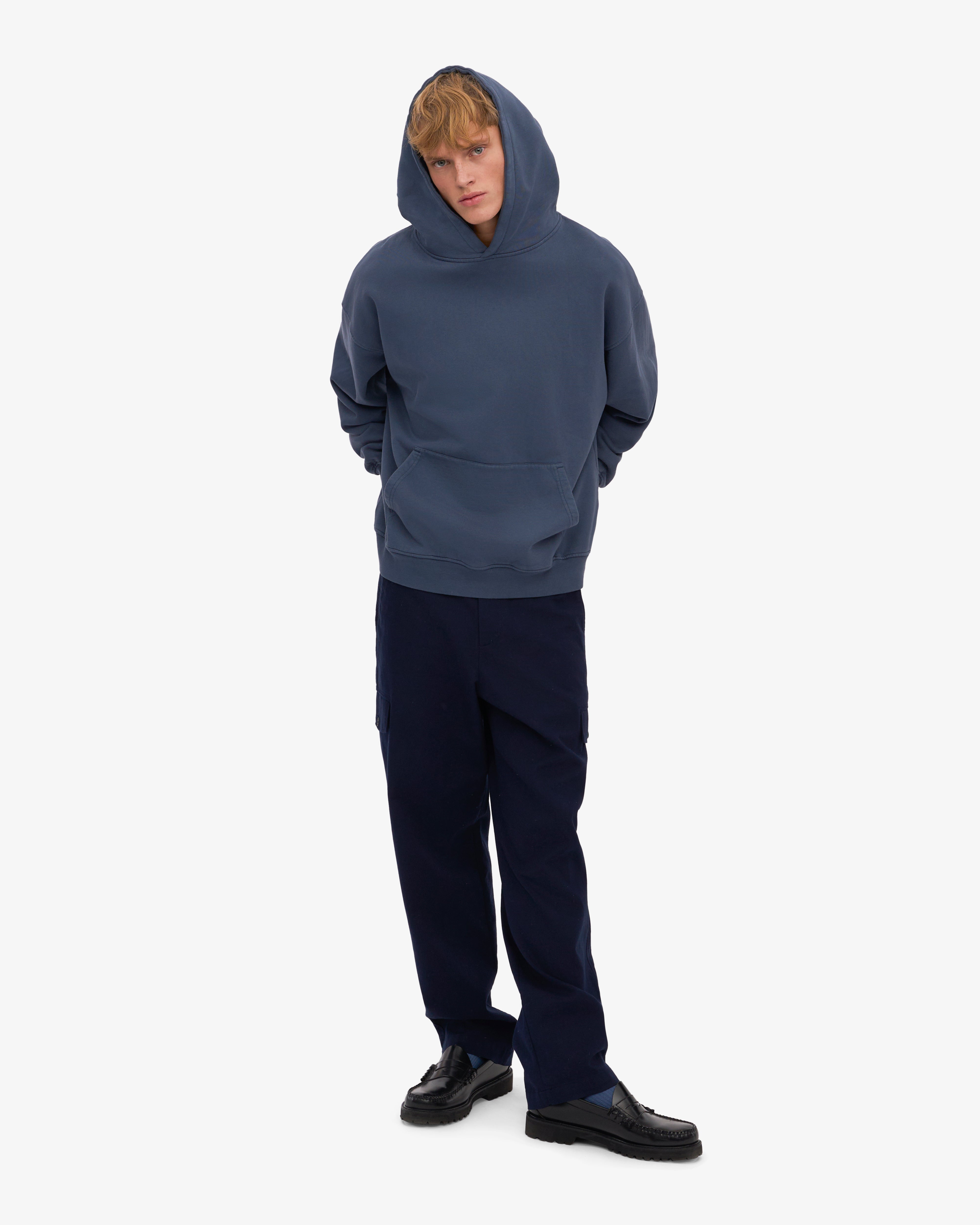 Organic Oversized Hoodie for Men & Women - Soft & Comfortable Petrol Blue Pullover Sweatshirt - Perfect for Casual Wear, Loungewear & Outdoor Activities