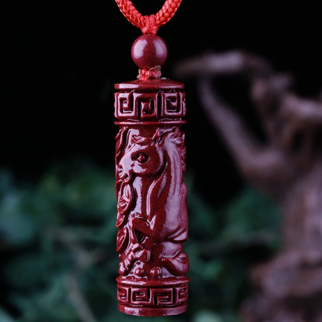 Feng Shui Necklace with Cinnabar Crystal & Chinese Zodiac Rooster Charm - Buddhism Pendant for Good Luck & Protection - Natural Gemstone Talisman with Red Cord - Perfect for Meditation, Spiritual Healing & Daily Wear