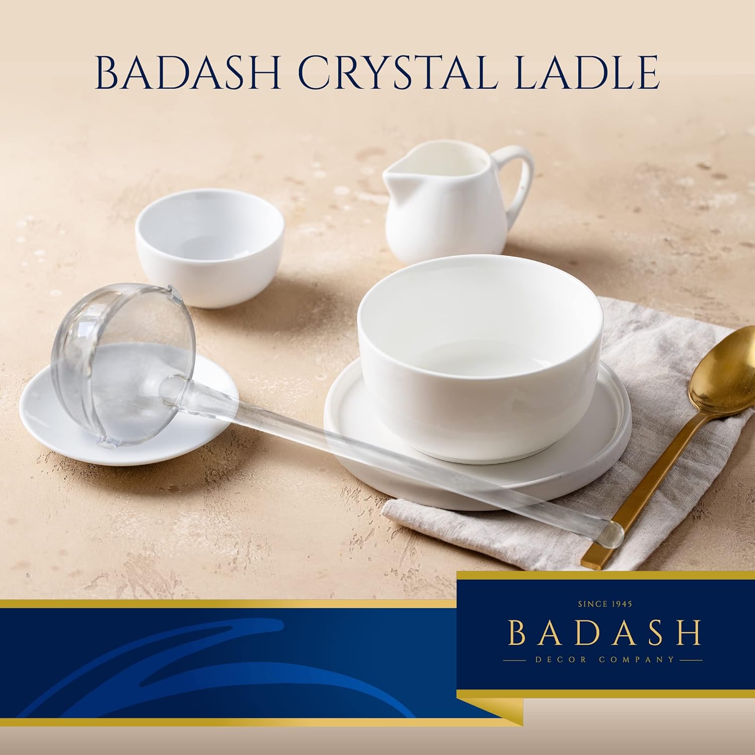Badash 12 Heritage Quality Crystal Glass Punch Bowl Ladle - Handcrafted Mouth-Blown Lead-Free Clear Serving Spoon for Cocktails, Punch, and Beverages - Perfect for Parties, Weddings, and Holiday Gatherings