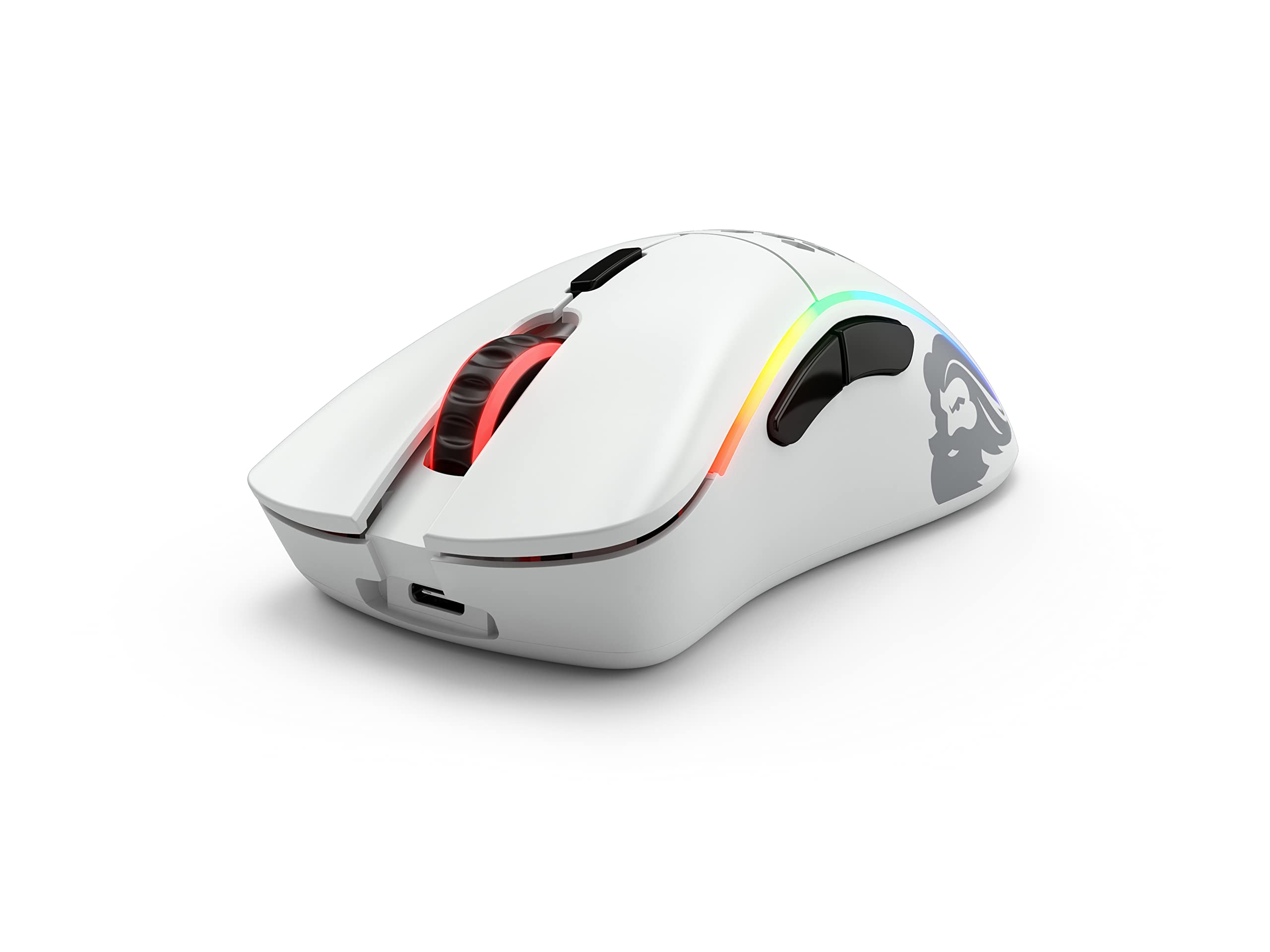Glorious Model D Wireless Gaming Mouse - 69g Ultra Lightweight, Ergonomic RGB Gaming Mouse with Matte White Finish (Renewed) - Perfect for FPS, MOBA & Esports Gaming