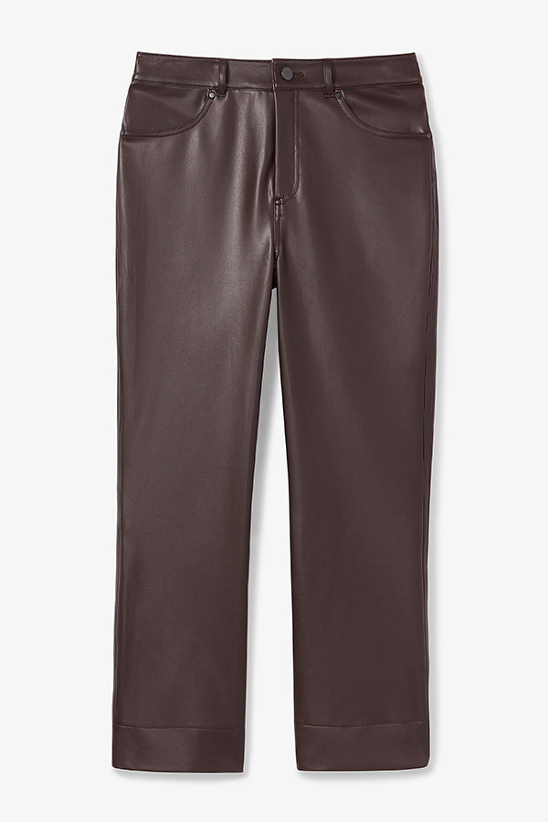 Archie Vegan Leather Pants in Brown | Stylish & Comfortable Vegan Leather Trousers for Women | Perfect for Casual Wear, Office & Night Out