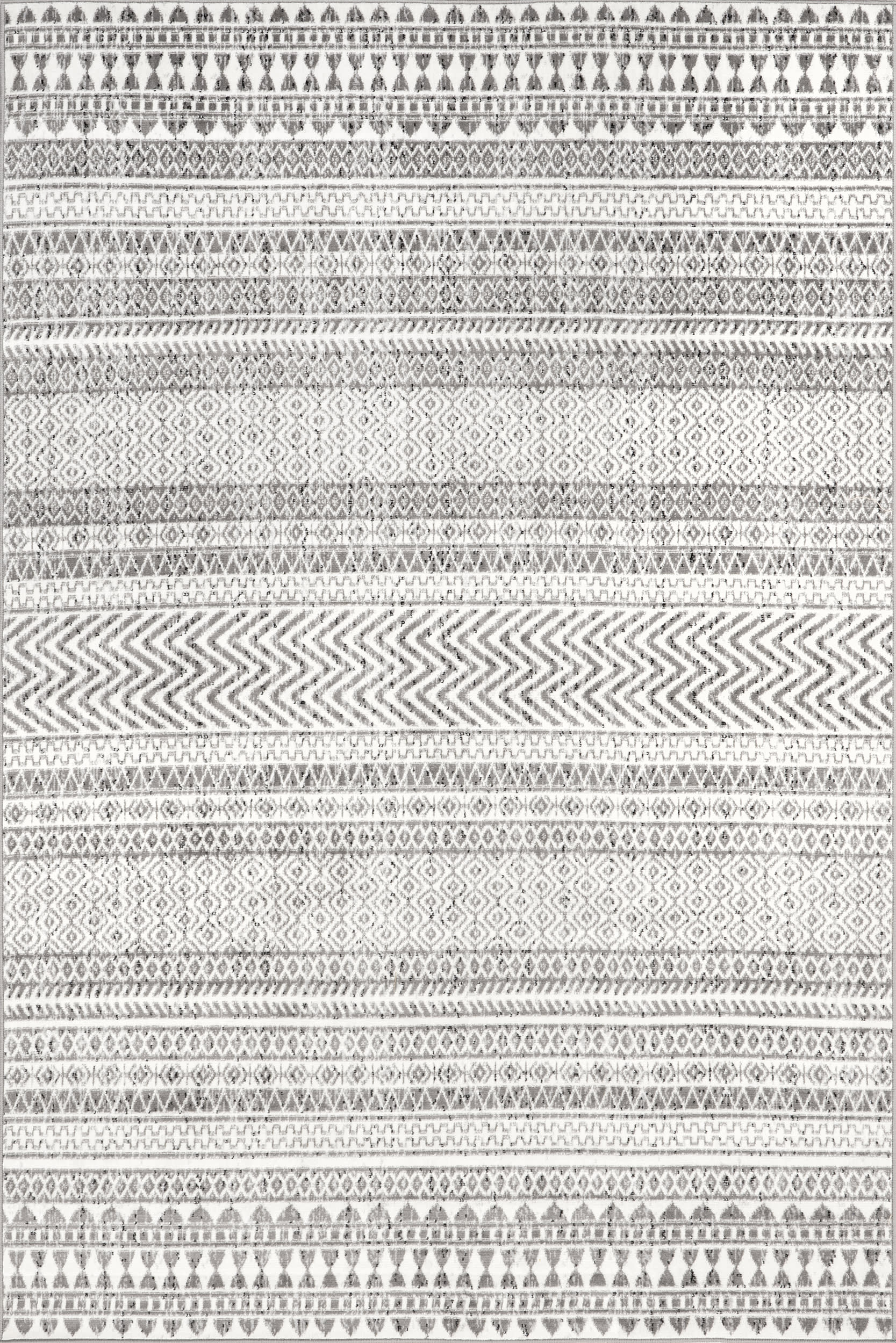 Modern Geometric Banded Area Rug in Grey - Perfect for Living Room, Bedroom, or Office Decor