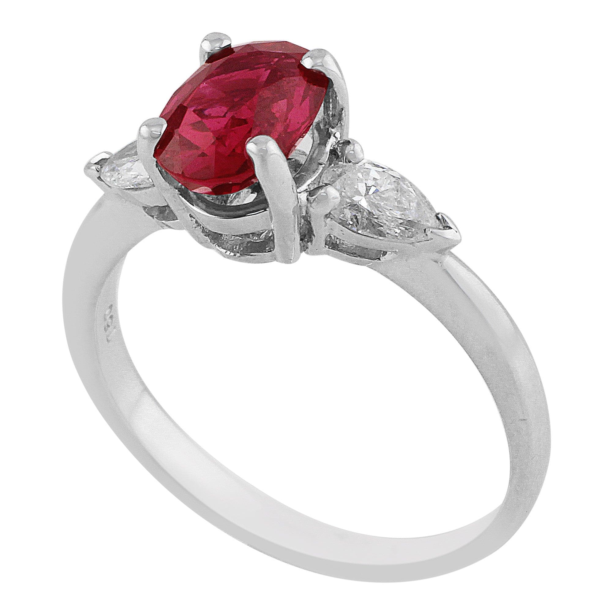 18K White Gold Vintage 1.5 Carat Ruby and Diamond Engagement Ring - Perfect for Weddings, Anniversaries & Special Occasions