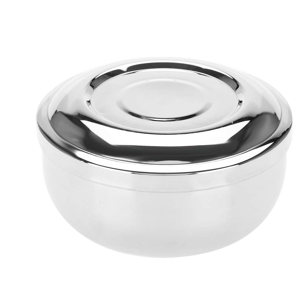 Premium Stainless Steel Shaving Bowl with Mirror Lid - Durable Men's Shaving Soap Cutter & Lather Bowl for Wet Shaving - Perfect for Barbershop, Home Grooming & Travel Shaving Kit