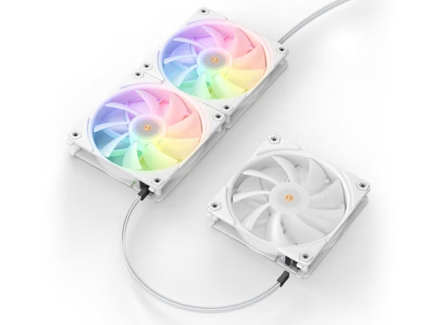 SAMA UF1203W ARGB 3-in-1 120mm PC Cooling Fan Kit - White LED Case Fans for Gaming PC, Computer Case & CPU Cooling - Perfect for RGB PC Builds & Custom Cooling Systems