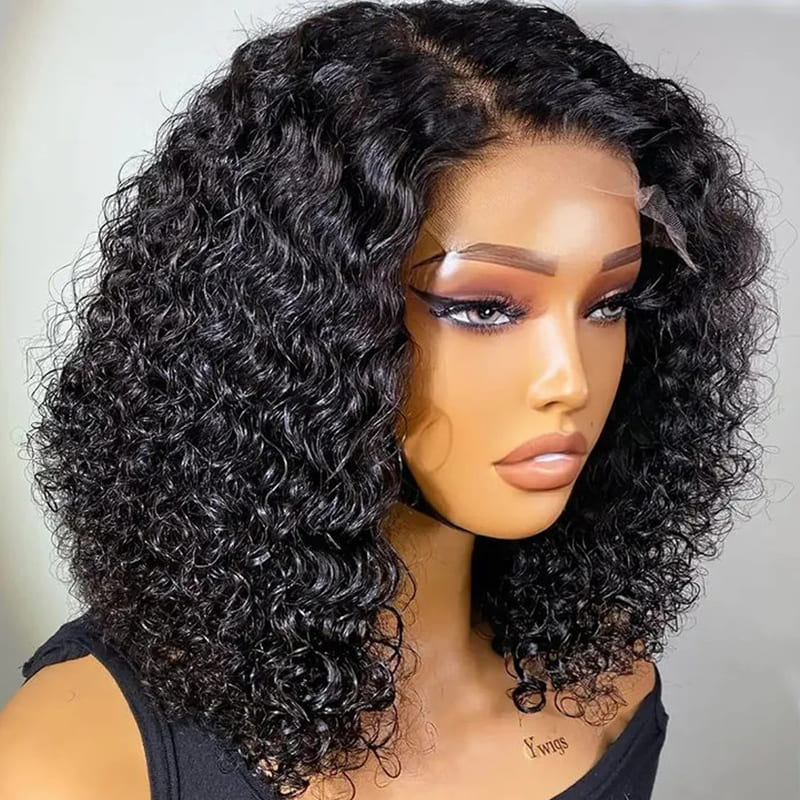 Eullair Short Curly Glueless Bob Wig | Lace Front Human Hair Wigs | Straight & Body Wave Lace Frontal Wig for Women | Perfect for Daily Wear, Cosplay & Special Occasions
