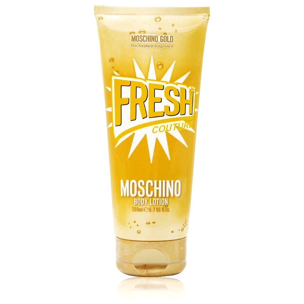 Moschino Fresh Couture Gold Body Lotion 200ml - Luxury Hydrating Moisturizer for Women, Floral Scented Skincare - Perfect for Daily Use, Gifts & Special Occasions