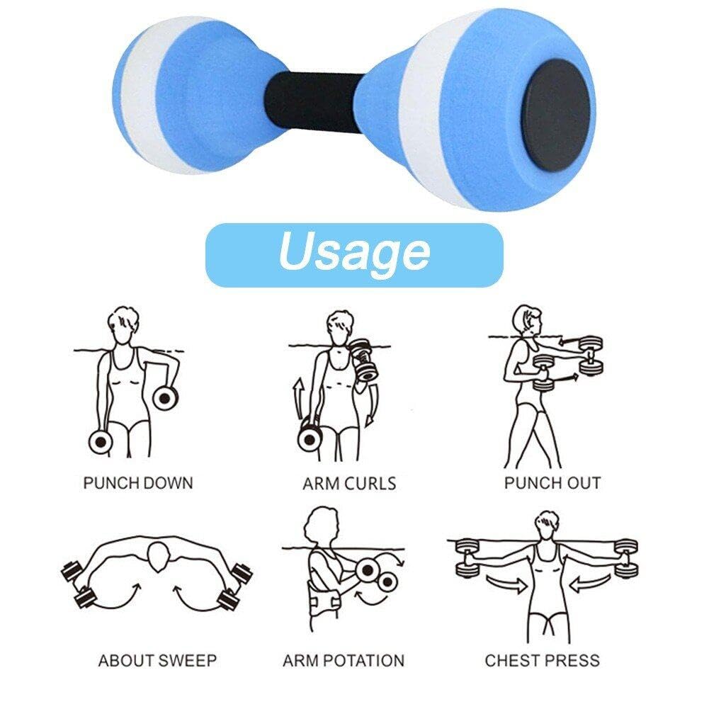 2 Pack Water Dumbbells for Aquatic Exercise - Lightweight Foam Fitness Equipment for Water Aerobics, Pool Workouts & Swimming Training - Perfect for Home, Gym & Rehabilitation Therapy
