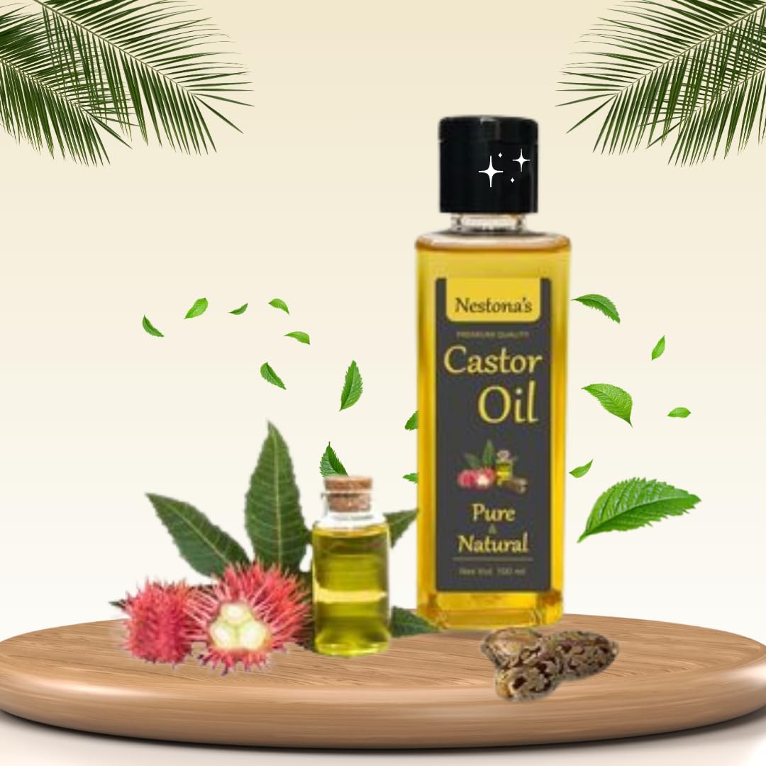 Organic Castor Oil 100ml - Pure & Natural Hair Growth Oil for Thicker, Longer Hair | Best Skin Care Moisturizer & Nourishing Treatment | Gentle Laxative | Perfect for Daily Hair & Skin Routine, DIY Beauty Recipes & Holistic Wellness