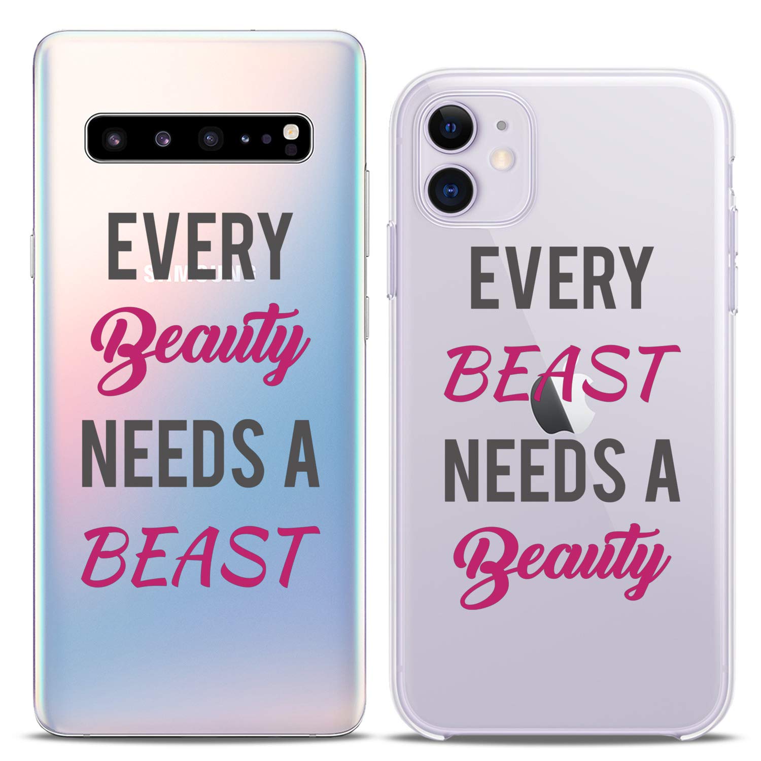 Matching Couple Phone Cases for iPhone 16/15/14/13/12/11 Pro Max/Mini/Xs/X/6s/8 Plus/7/Xr/10/SE/5 - Cute Silicone Covers with Love Quotes - Perfect Anniversary Gift for Boyfriend & Girlfriend Couples - Funny & Romantic Relationship Accessories for Everyday Use