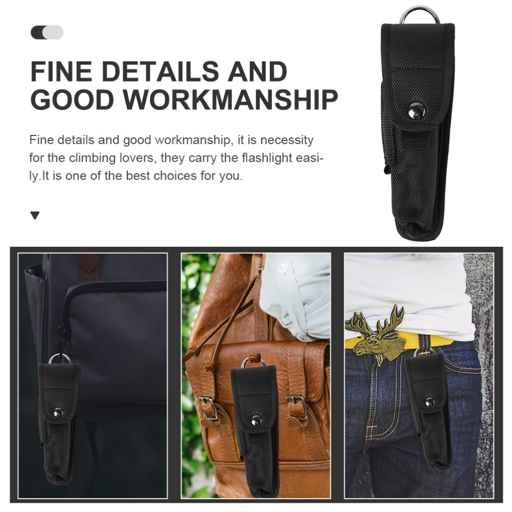 2-Pack Waterproof Nylon Flashlight Pouch - Multi-Function Flashlight Case Cover for Camping, Hiking & Emergency Use - Durable Portable Flashlight Holder Accessory