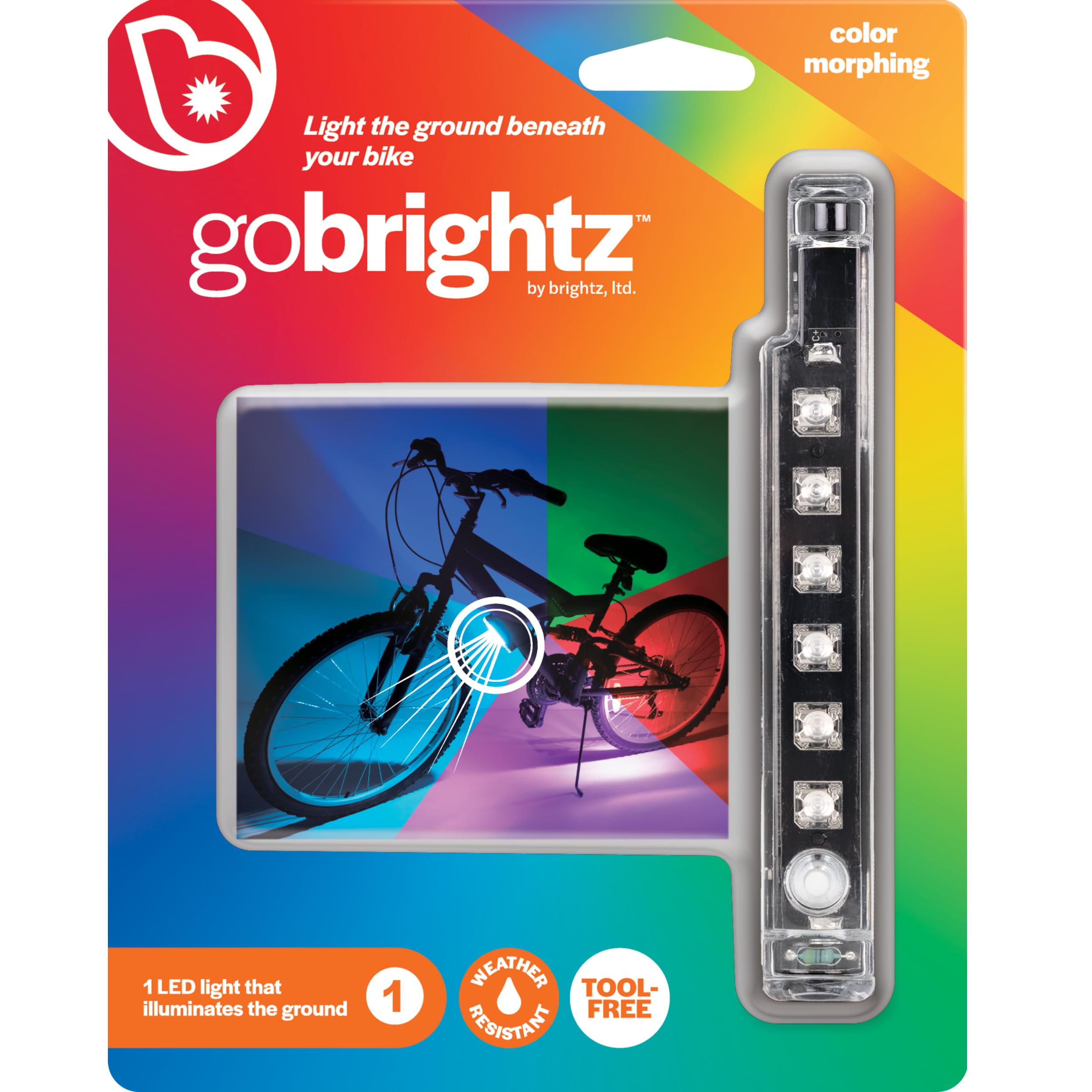 Brightz GoBrightz LED Bike Frame Light - 4 Modes (Flashing/Constant) for Night Cycling Safety - Waterproof Bicycle Accessories for Kids, Teens & Adults - Perfect for Commuting, Urban Riding & Outdoor Adventures