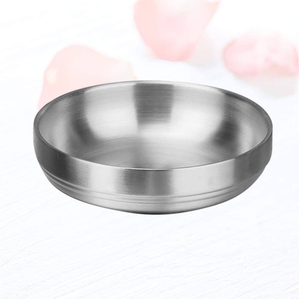 HEMOTON 3.5-Inch Stainless Steel Sauce Dishes - Round Seasoning Bowls for Sushi, Dipping Sauces & Appetizers | Durable Mini Plates for Home, Restaurant & Daily Use | Perfect for Entertaining, Parties & Asian Cuisine