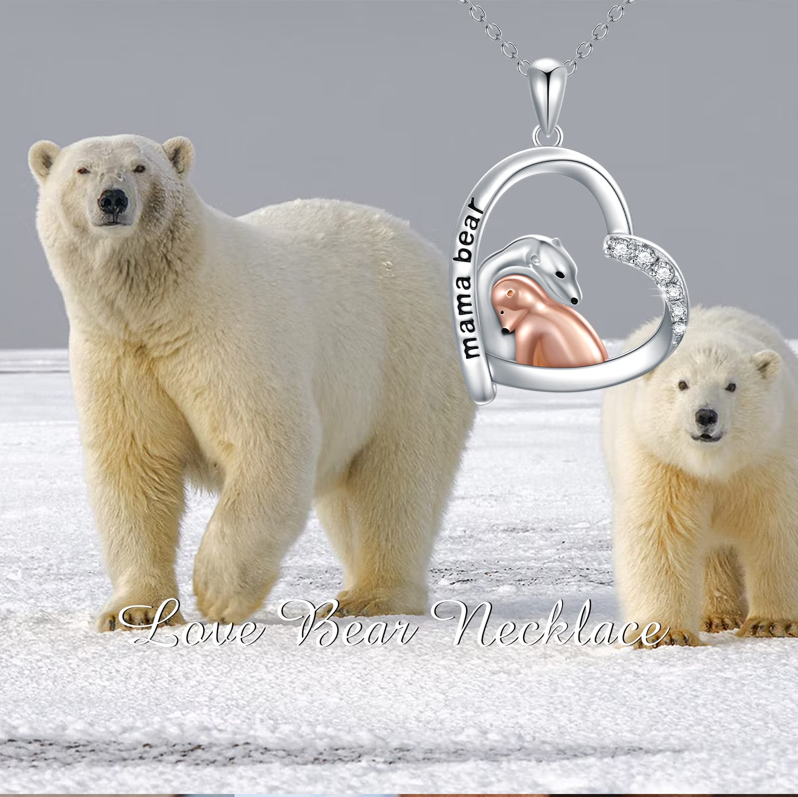 Elegant Sterling Silver Mama Bear Pendant Necklace - Perfect Mother's Day & Birthday Gift for Mom - Ideal for Everyday Wear & Special Occasions